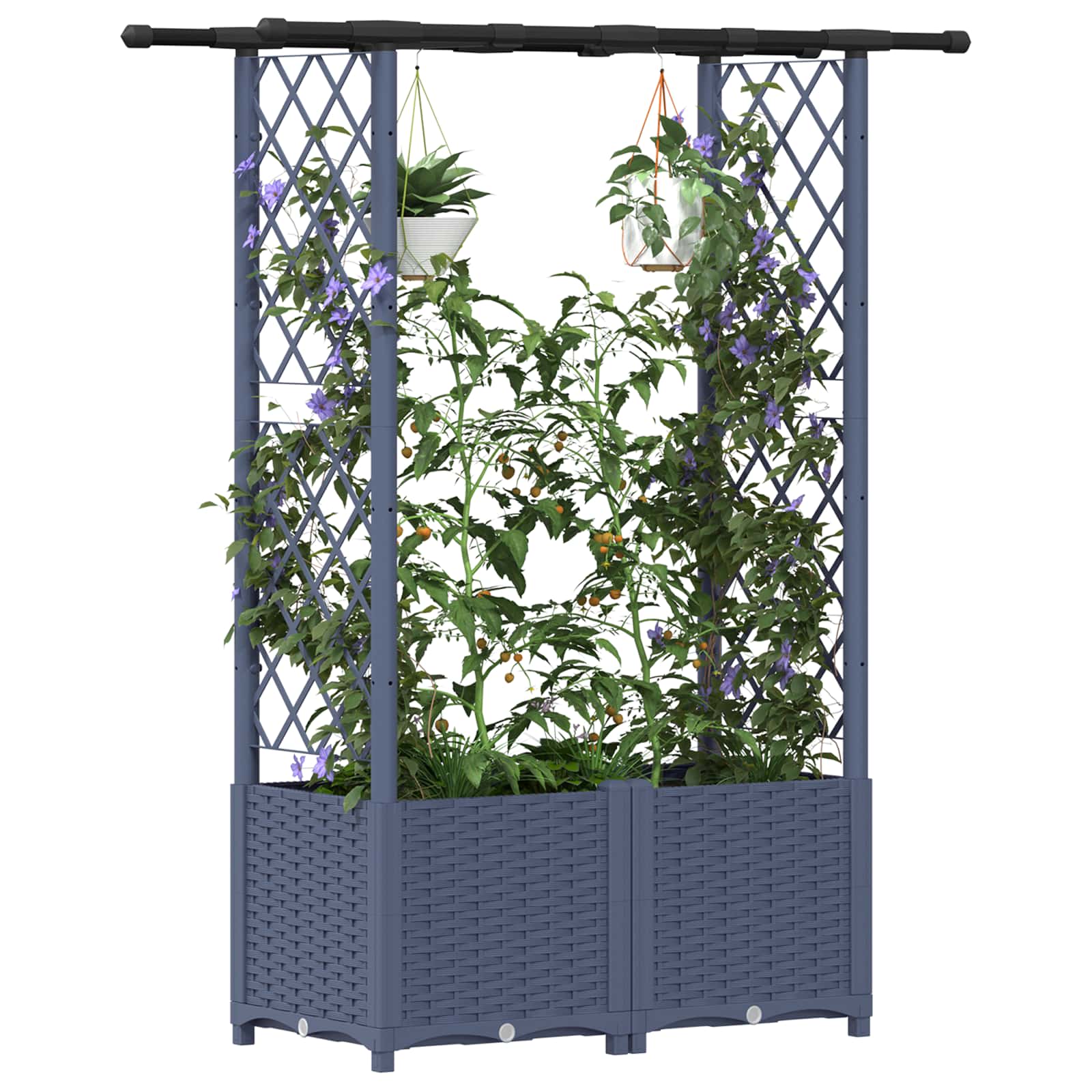 Pakeltas lovas su trelėmis ir stogu Pilka 124,5 x 40 x 136 cm Pakeltas lovas su trelėmis ir stogu Pilka 124,5 x 40 x 136 cm - Image 4