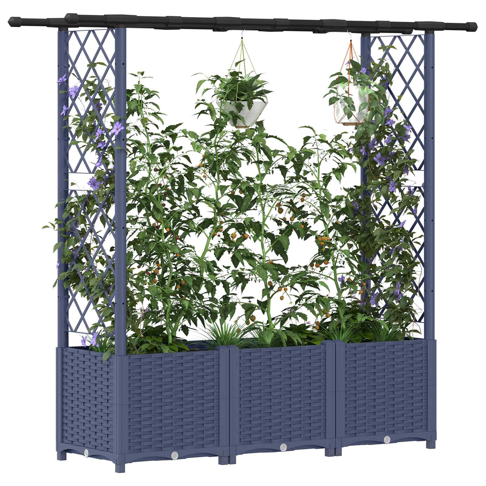 Pakeltas lovas su trelėmis ir stogu Pilka 162,5 x 40 x 136 cm Pakeltas lovas su trelėmis ir stogu Pilka 162,5 x 40 x 136 cm - Image 4