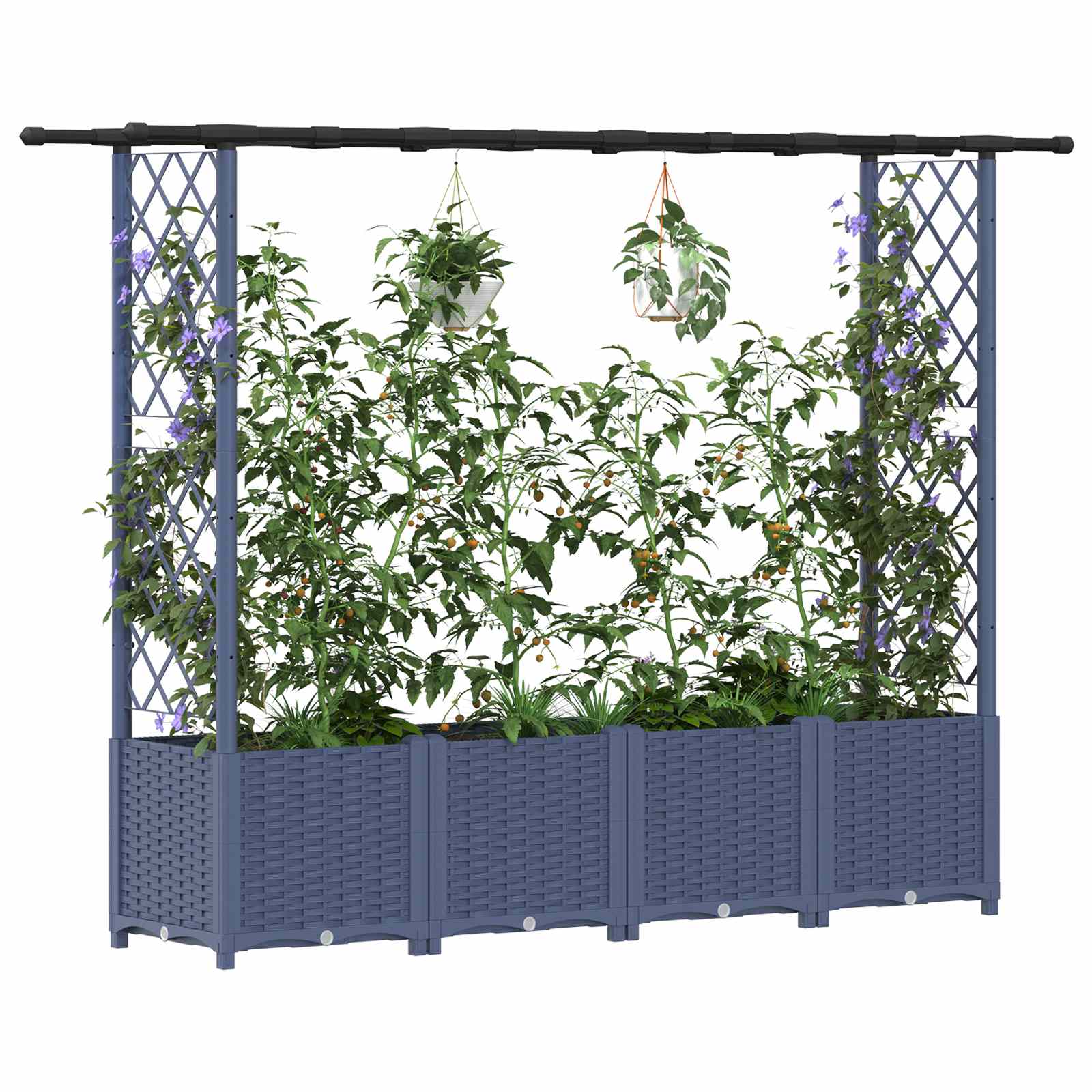Pakeltas lovas su trelėmis ir stogu Pilka 203 x 40 x 136 cm PP Pakeltas lovas su trelėmis ir stogu Pilka 203 x 40 x 136 cm PP - Image 4