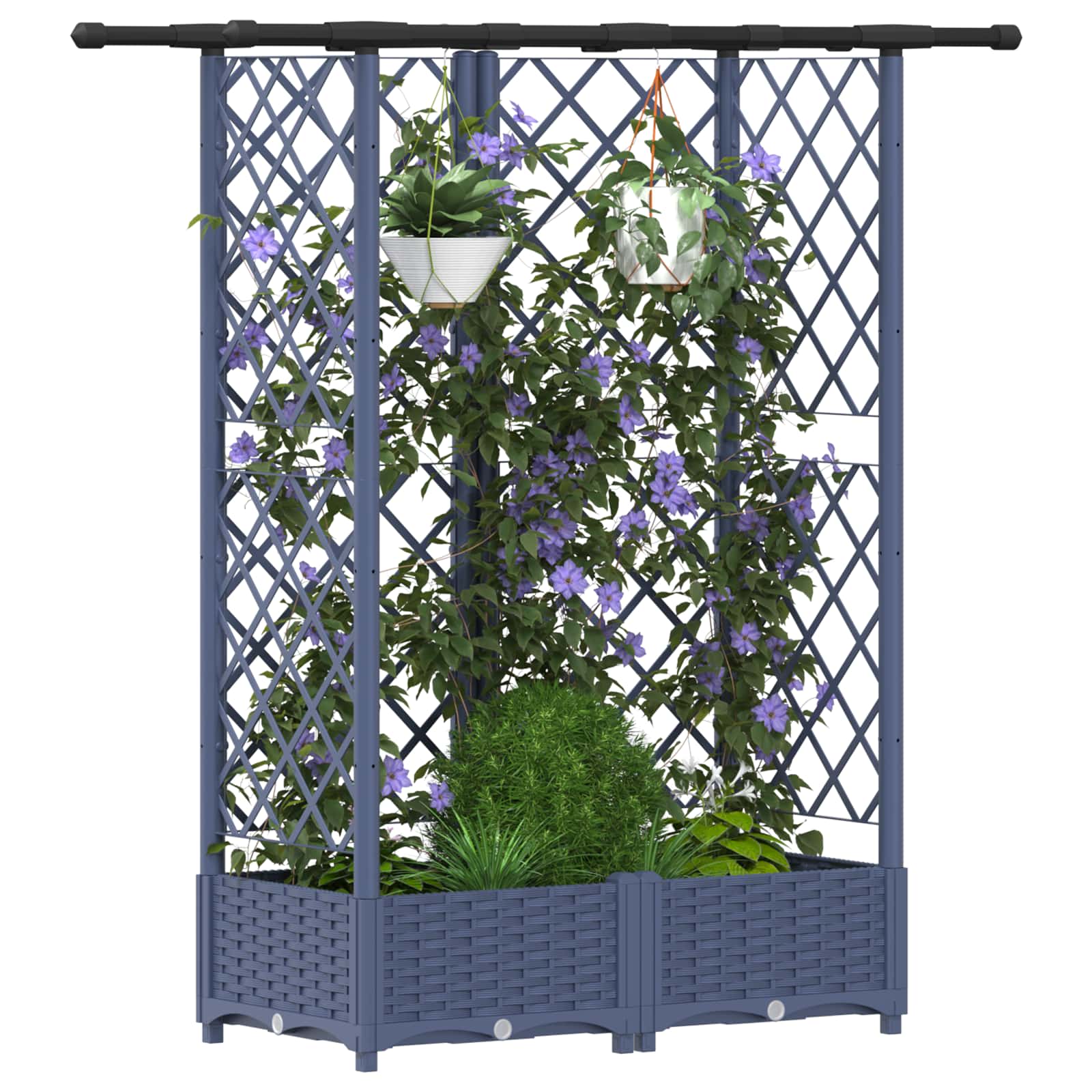Pakeltas lovas su trelėmis ir stogu Pilka 124 x 40 x 121 cm PP Pakeltas lovas su trelėmis ir stogu Pilka 124 x 40 x 121 cm PP - Image 4