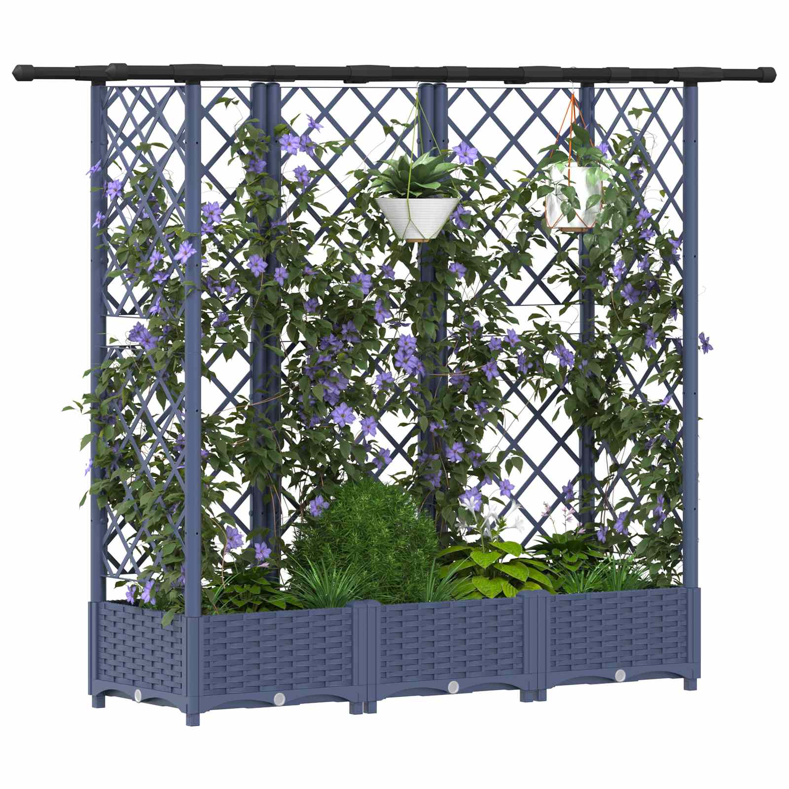 Pakeltas lovas su trelėmis ir stogu Pilka 164 x 40 x 121 cm PP Pakeltas lovas su trelėmis ir stogu Pilka 164 x 40 x 121 cm PP - Image 4