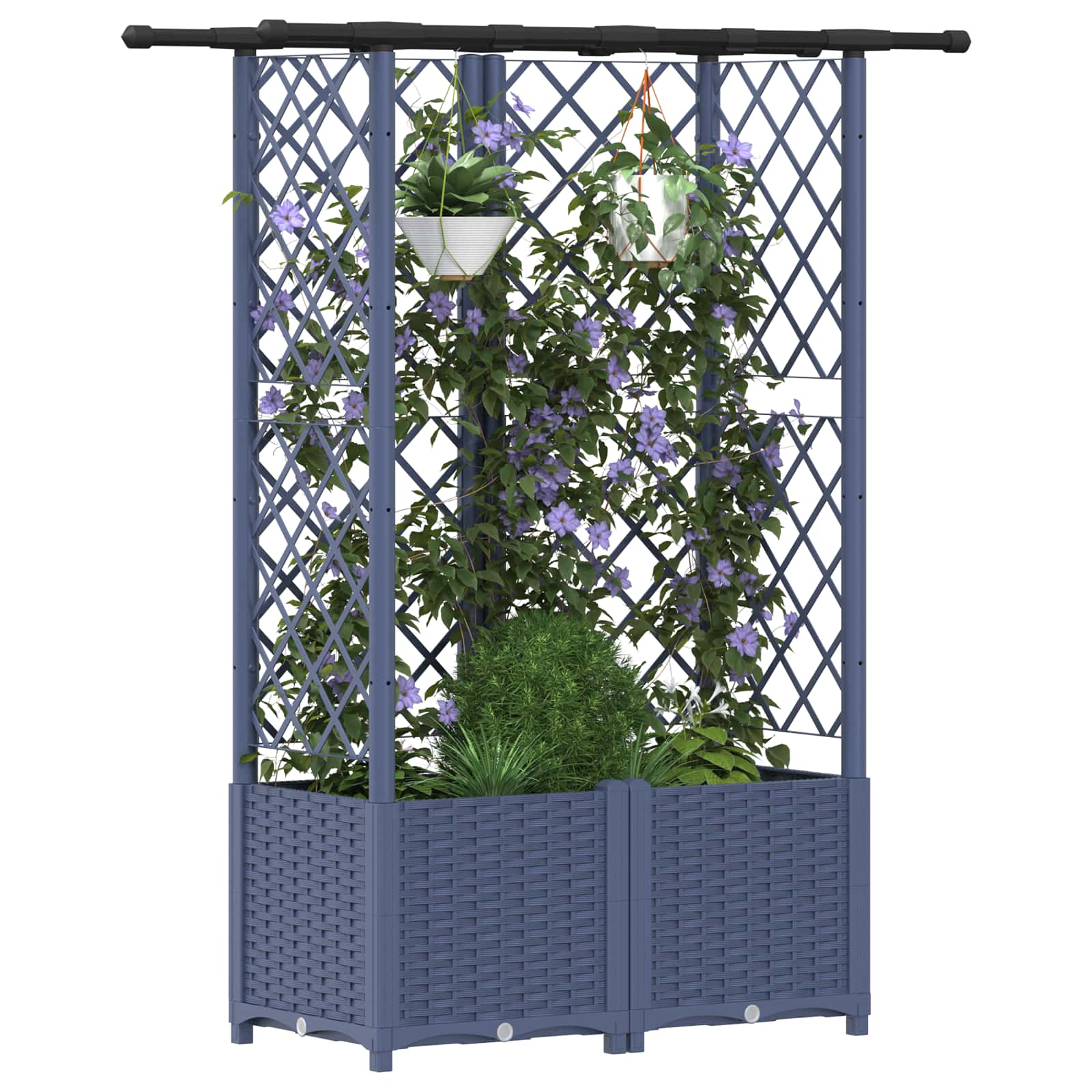 Pakeltas lovas su trelėmis ir stogu Pilka 124 x 40 x 136 cm PP Pakeltas lovas su trelėmis ir stogu Pilka 124 x 40 x 136 cm PP - Image 4