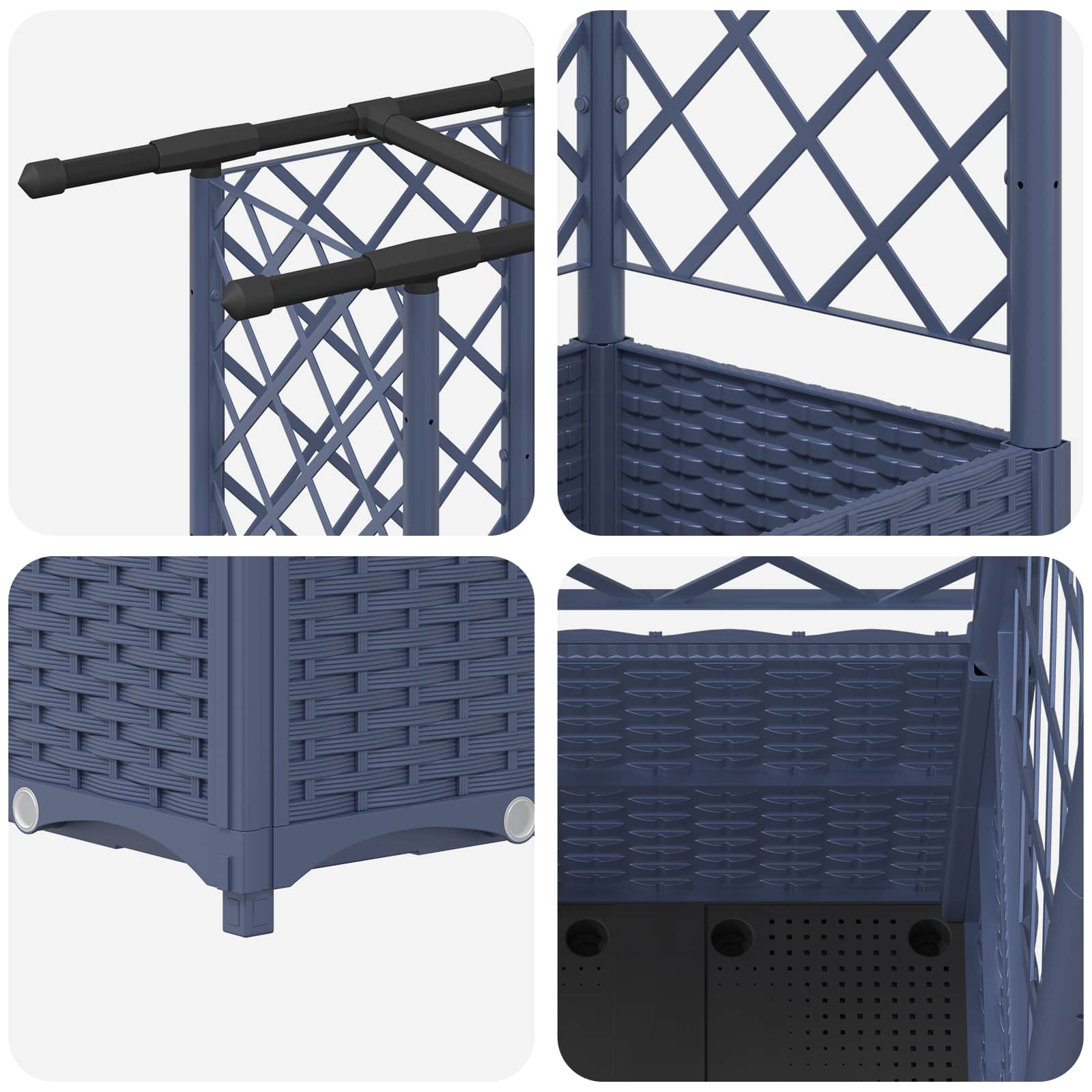 Pakeltas lovas su trelėmis ir stogu Pilka 202 x 40 x 136 cm PP Pakeltas lovas su trelėmis ir stogu Pilka 202 x 40 x 136 cm PP - Image 7