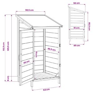 Sodo Sandėlys Balta 59 x 56 x 113,5 cm Kietasis pušinis medis