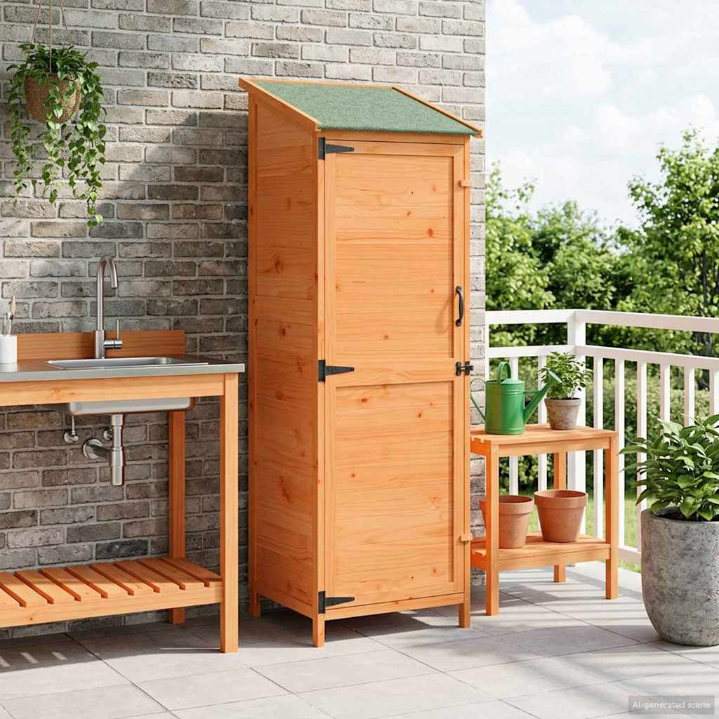 Sodo Sandėlys Ruda 59,5 x 56 x 176,5 cm Kietasis pušinis medis Sodo Sandėlys Ruda 59,5 x 56 x 176,5 cm Kietasis pušinis medis - Image 2