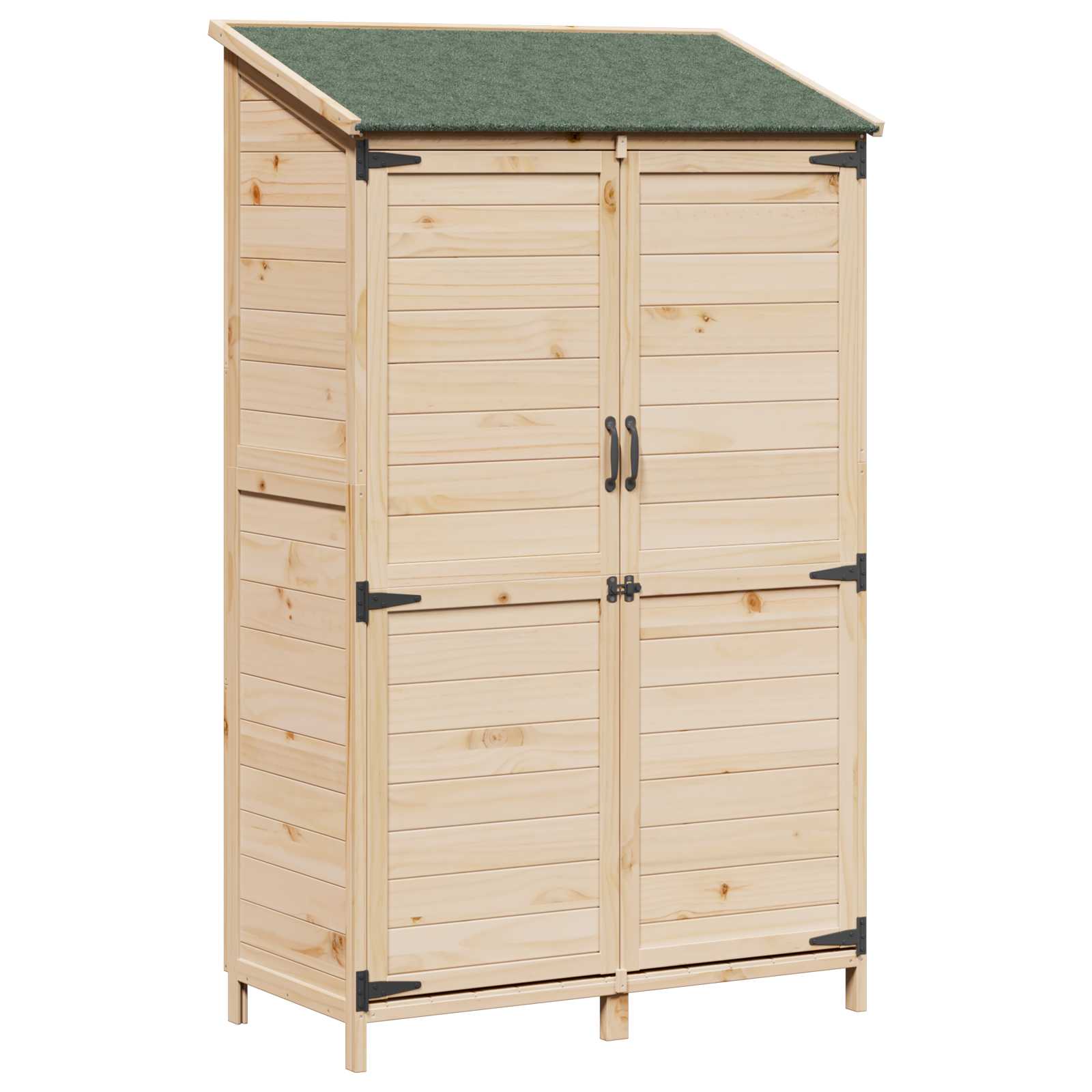 Sodo Sandėlys su stogu su saugykla Natūrali 106,5 x 56 x 176 cm Sodo Sandėlys su stogu su saugykla Natūrali 106,5 x 56 x 176 cm - Image 3