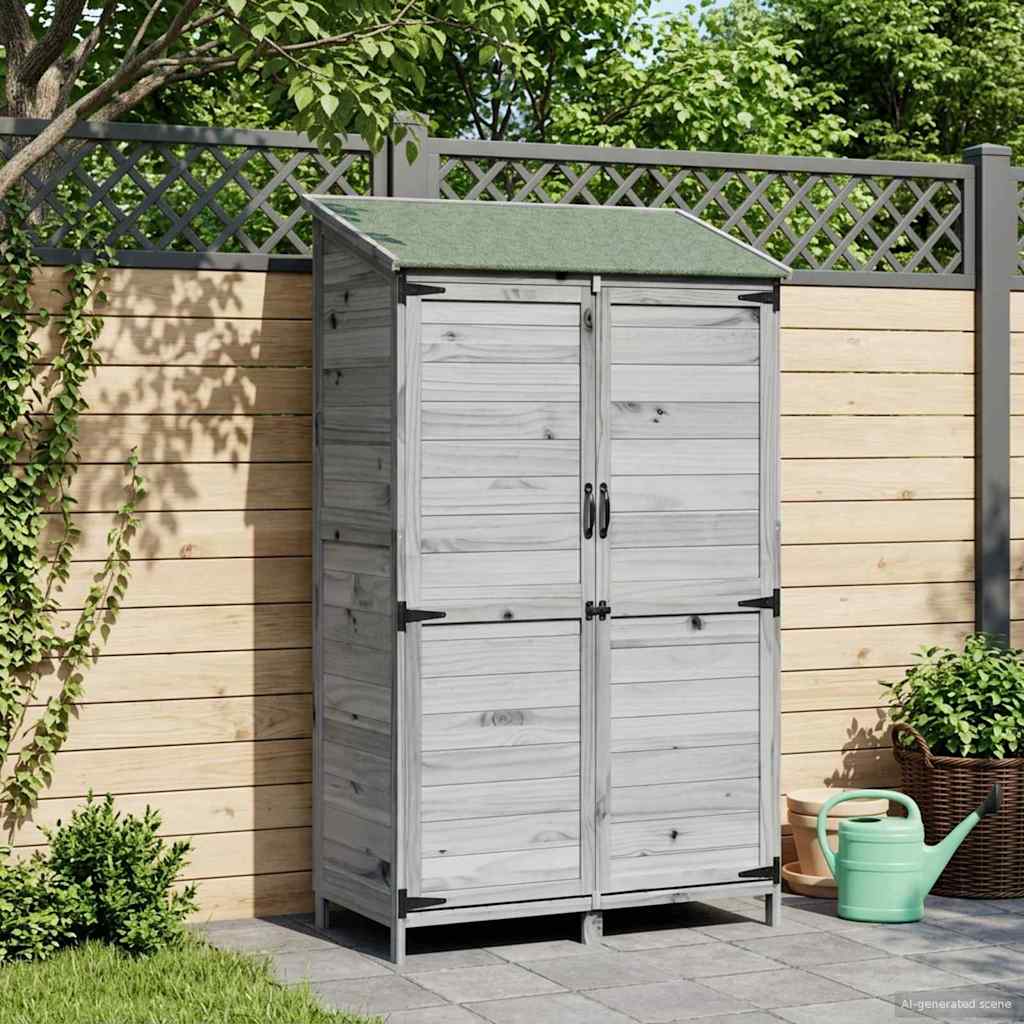 Sodo Sandėlys Pilka 106,5 x 56 x 176 cm Kietasis pušinis medis Sodo Sandėlys Pilka 106,5 x 56 x 176 cm Kietasis pušinis medis - Image 2