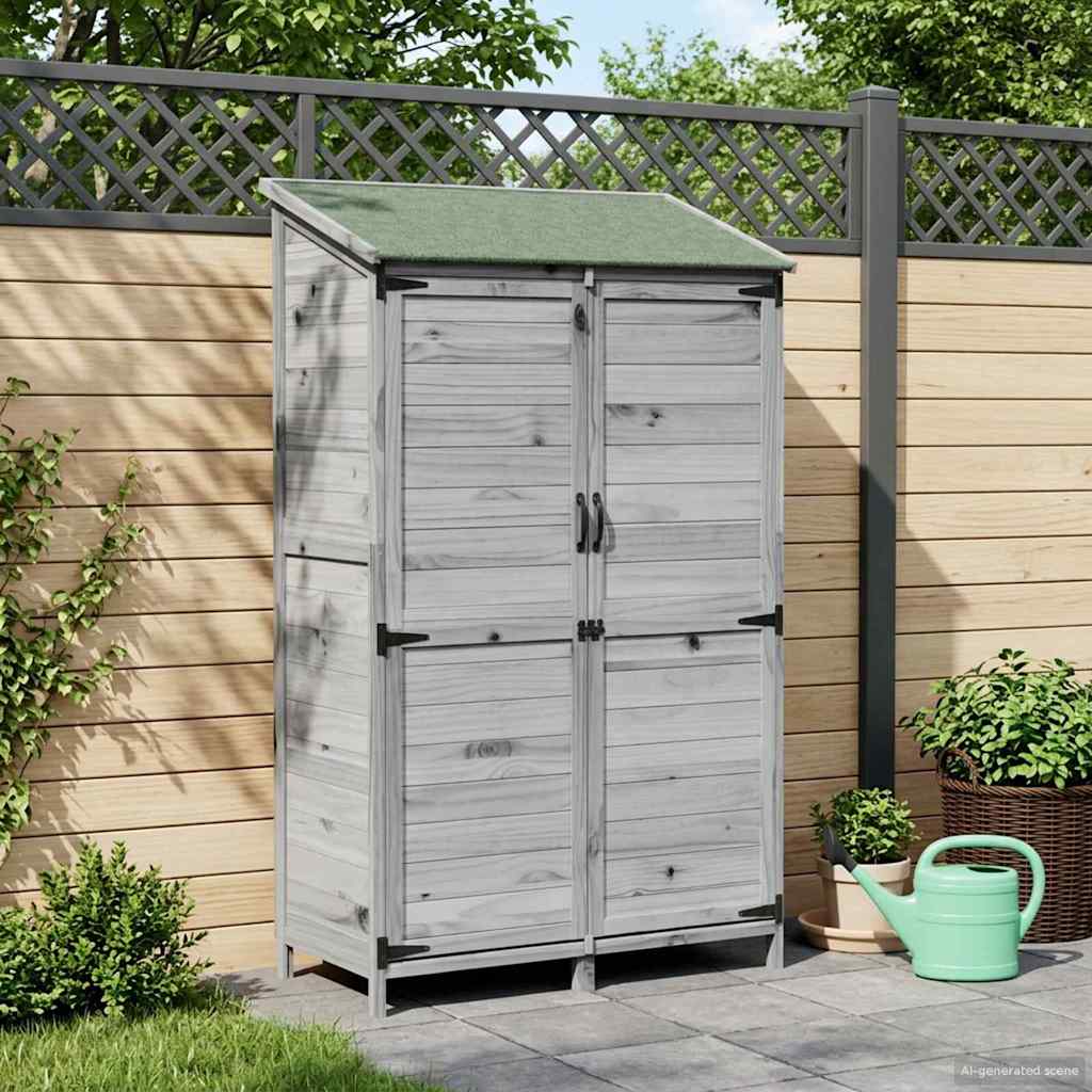 Sodo Sandėlys Pilka 106,5 x 56 x 176 cm Kietasis pušinis medis Sodo Sandėlys Pilka 106,5 x 56 x 176 cm Kietasis pušinis medis - Image 4