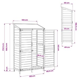 Sodo Sandėlys Ruda 106,5 x 56 x 176 cm Kietasis pušinis medis