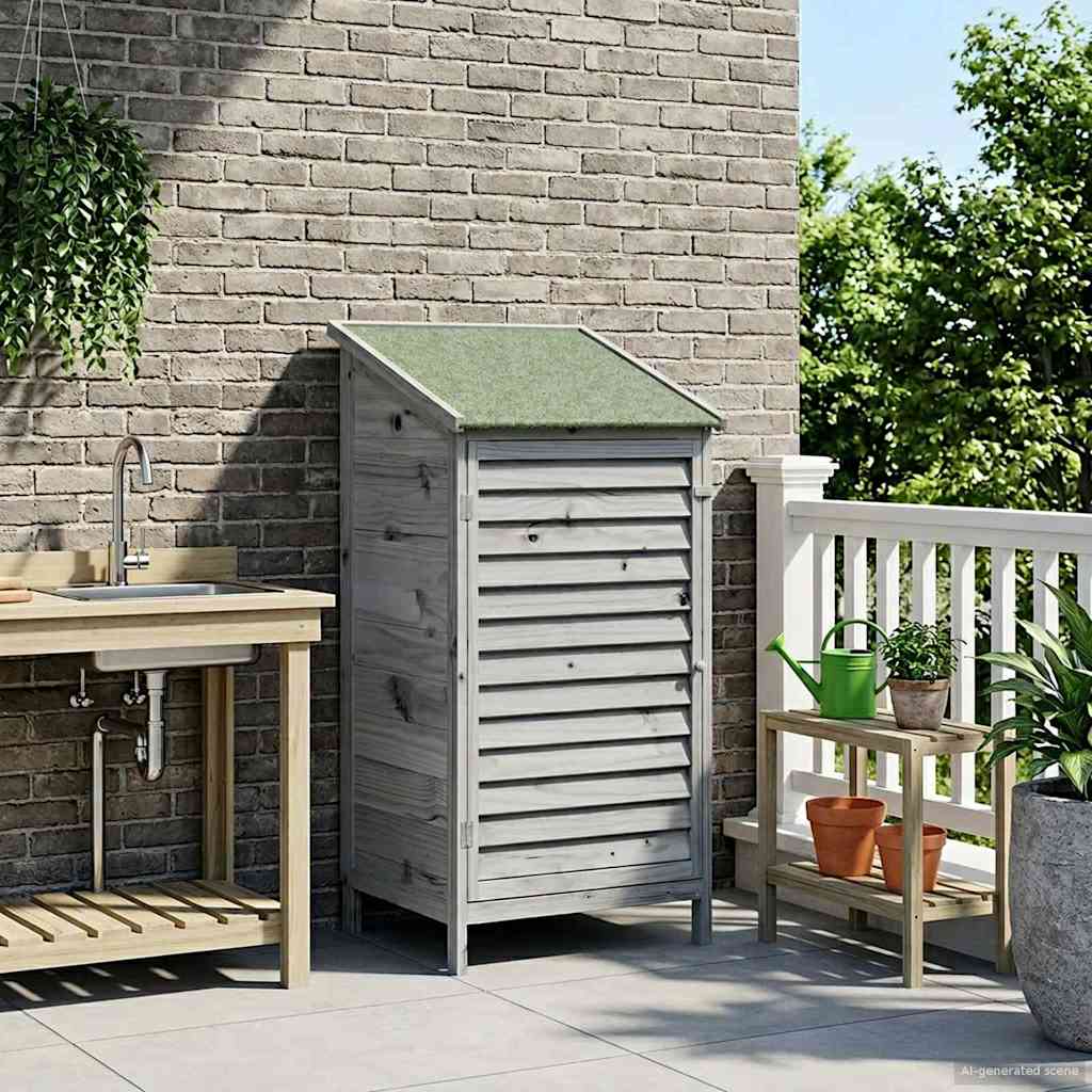 Sodo Sandėlys Pilka 59 x 56 x 113,5 cm Kietasis pušinis medis Sodo Sandėlys Pilka 59 x 56 x 113,5 cm Kietasis pušinis medis - Image 4