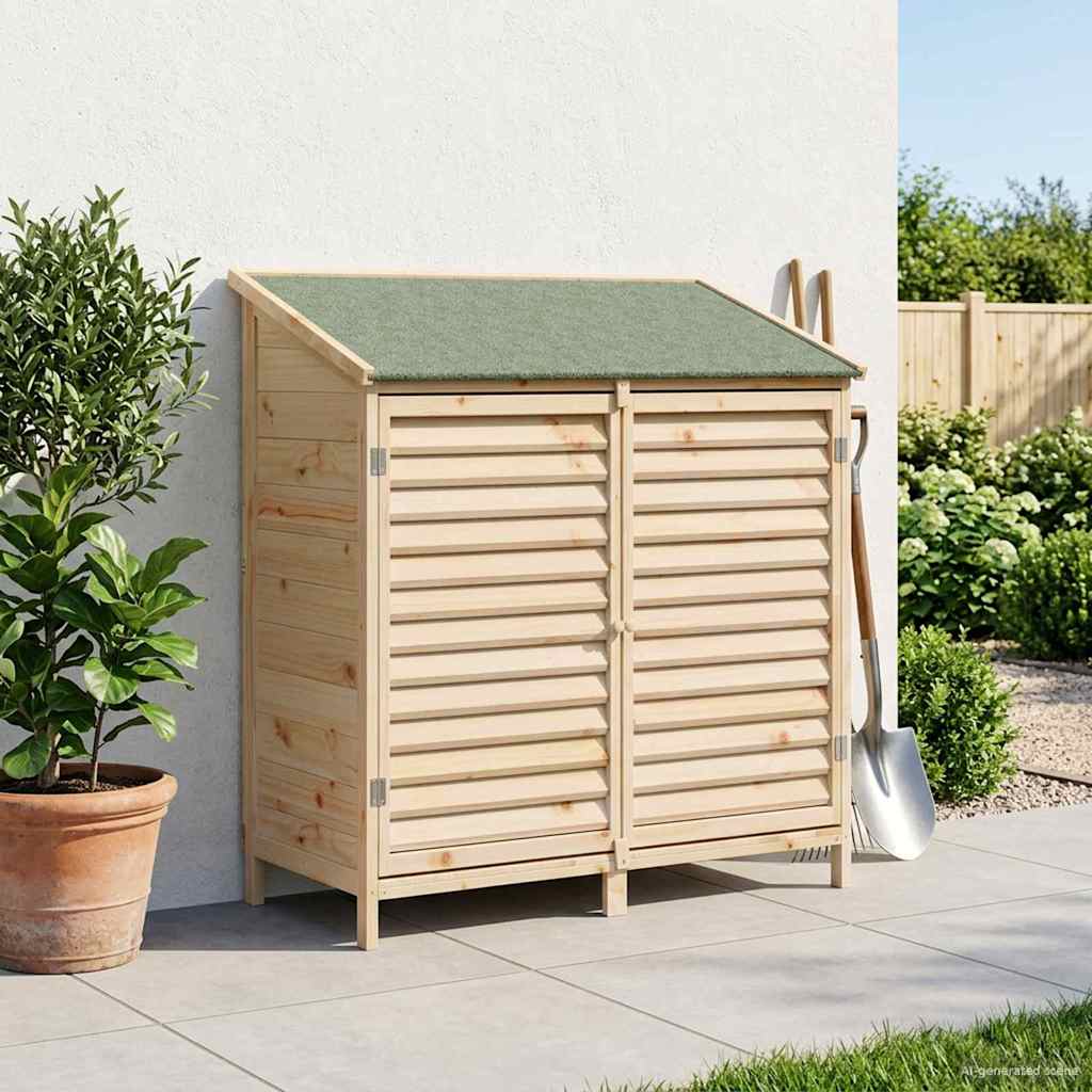 Sodo Sandėlys su stogu su saugykla Natūrali 106 x 56 x 113,5 cm Sodo Sandėlys su stogu su saugykla Natūrali 106 x 56 x 113,5 cm - Image 2