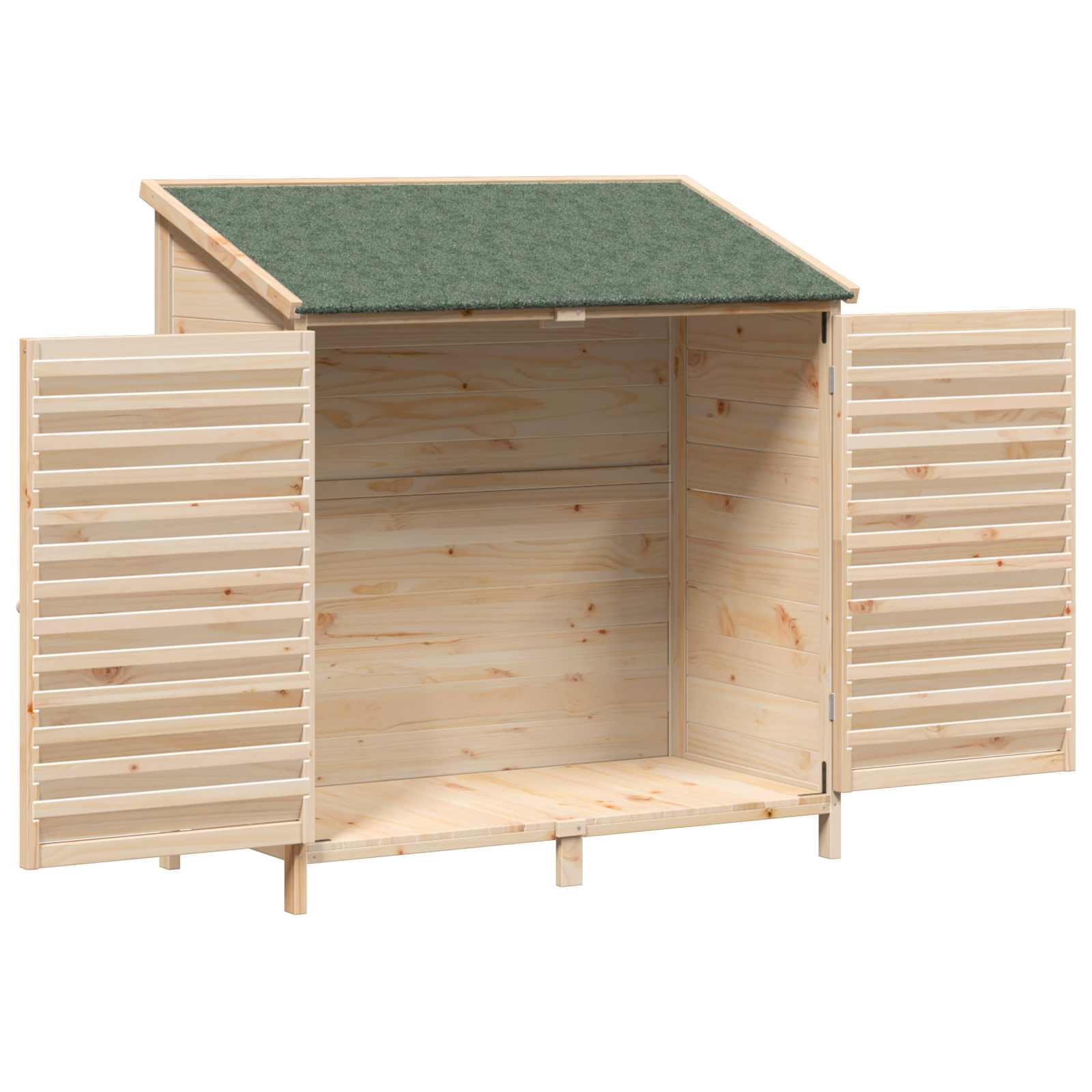 Sodo Sandėlys su stogu su saugykla Natūrali 106 x 56 x 113,5 cm Sodo Sandėlys su stogu su saugykla Natūrali 106 x 56 x 113,5 cm - Image 5