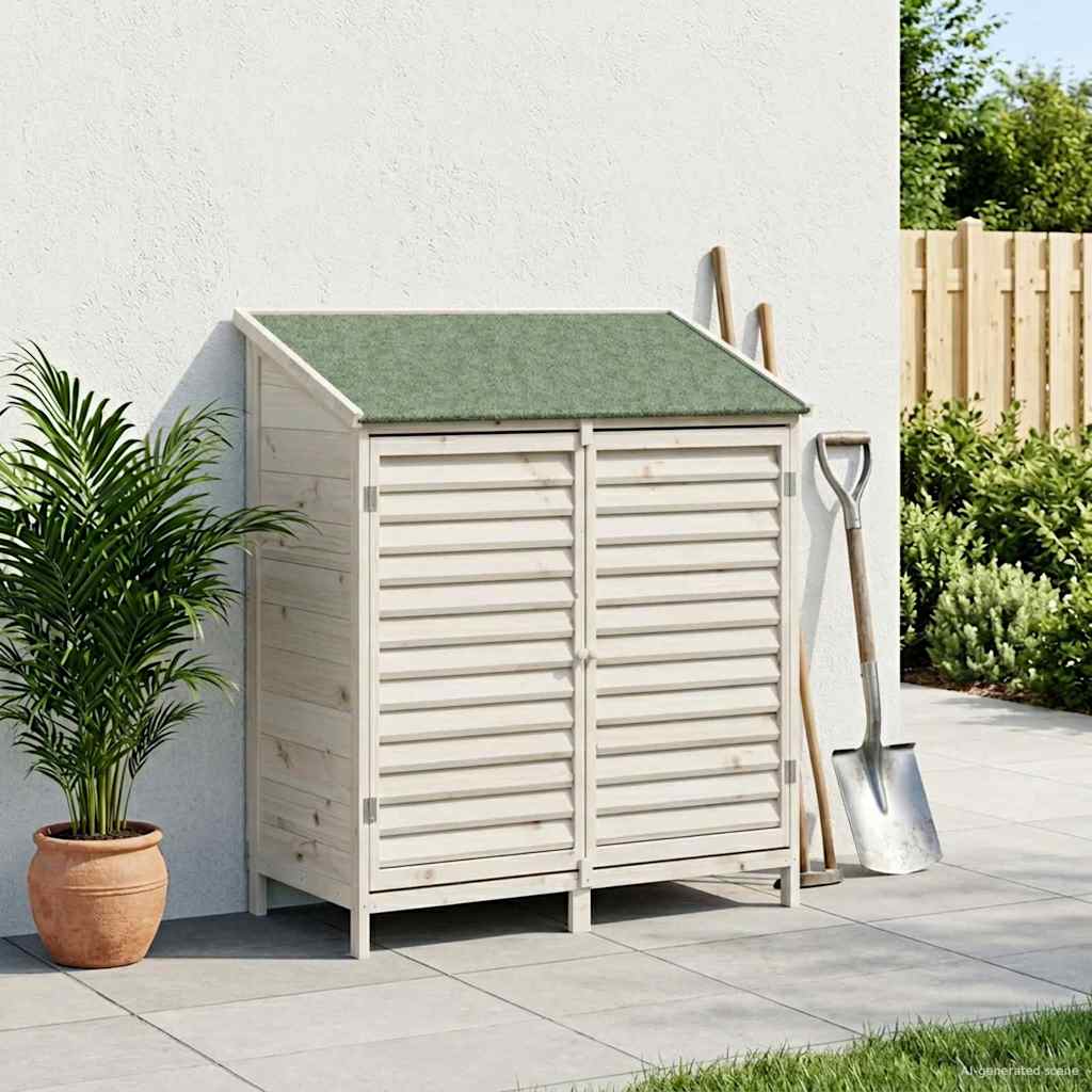 Sodo Sandėlys Balta 106 x 56 x 113,5 cm Kietasis pušinis medis Sodo Sandėlys Balta 106 x 56 x 113,5 cm Kietasis pušinis medis - Image 2