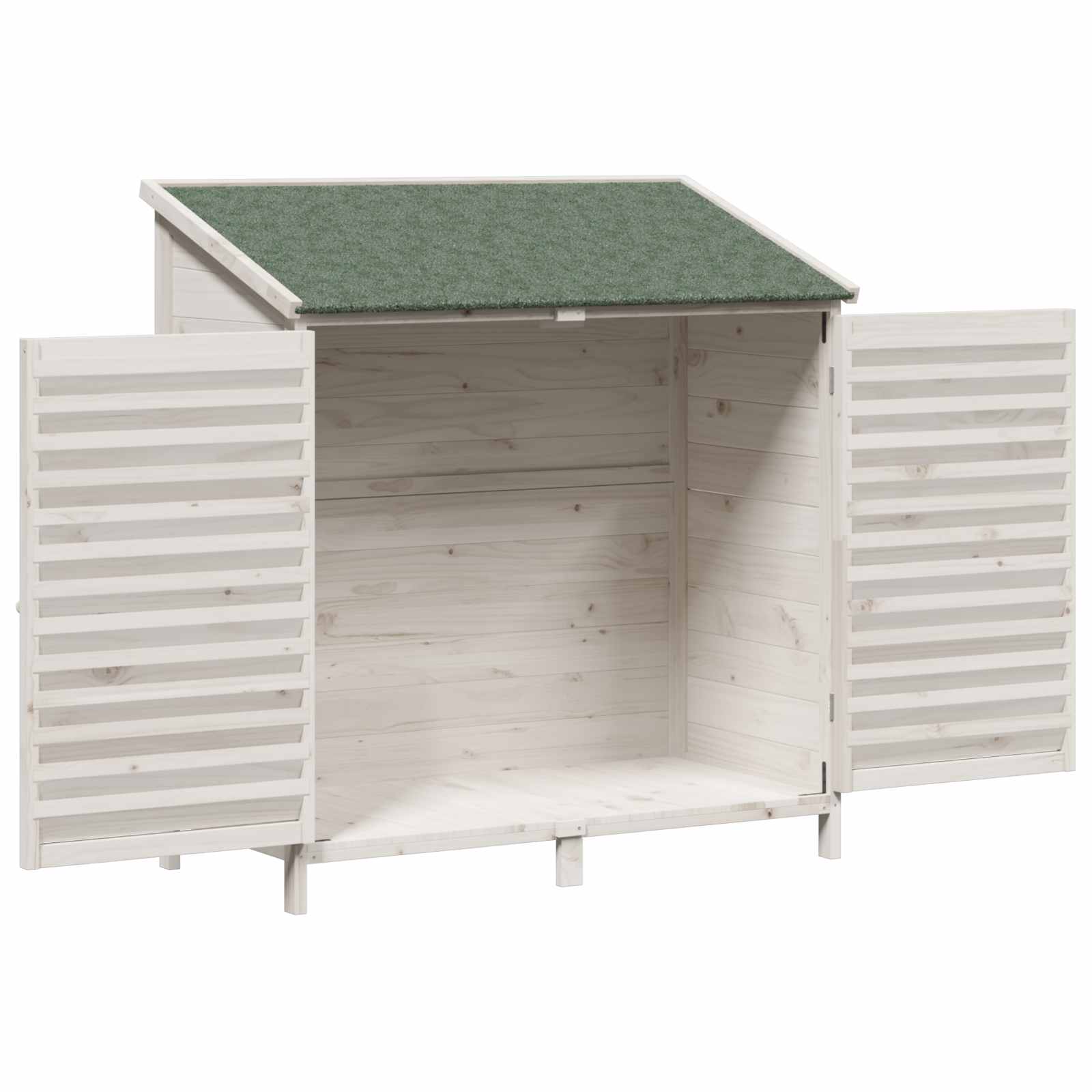 Sodo Sandėlys Balta 106 x 56 x 113,5 cm Kietasis pušinis medis Sodo Sandėlys Balta 106 x 56 x 113,5 cm Kietasis pušinis medis - Image 5