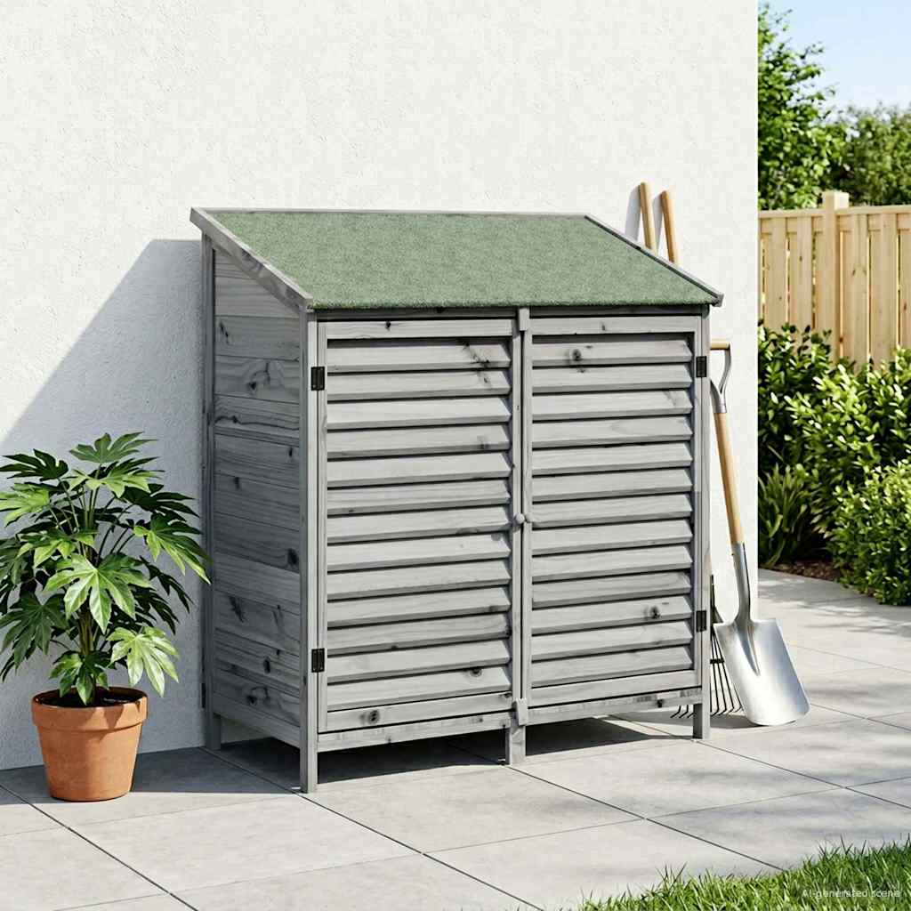 Sodo Sandėlys Pilka 106 x 56 x 113,5 cm Kietasis pušinis medis Sodo Sandėlys Pilka 106 x 56 x 113,5 cm Kietasis pušinis medis - Image 2