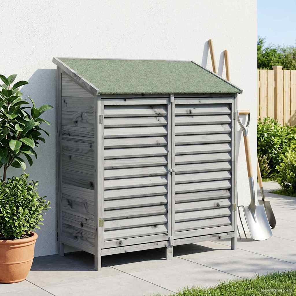 Sodo Sandėlys Pilka 106 x 56 x 113,5 cm Kietasis pušinis medis Sodo Sandėlys Pilka 106 x 56 x 113,5 cm Kietasis pušinis medis - Image 4