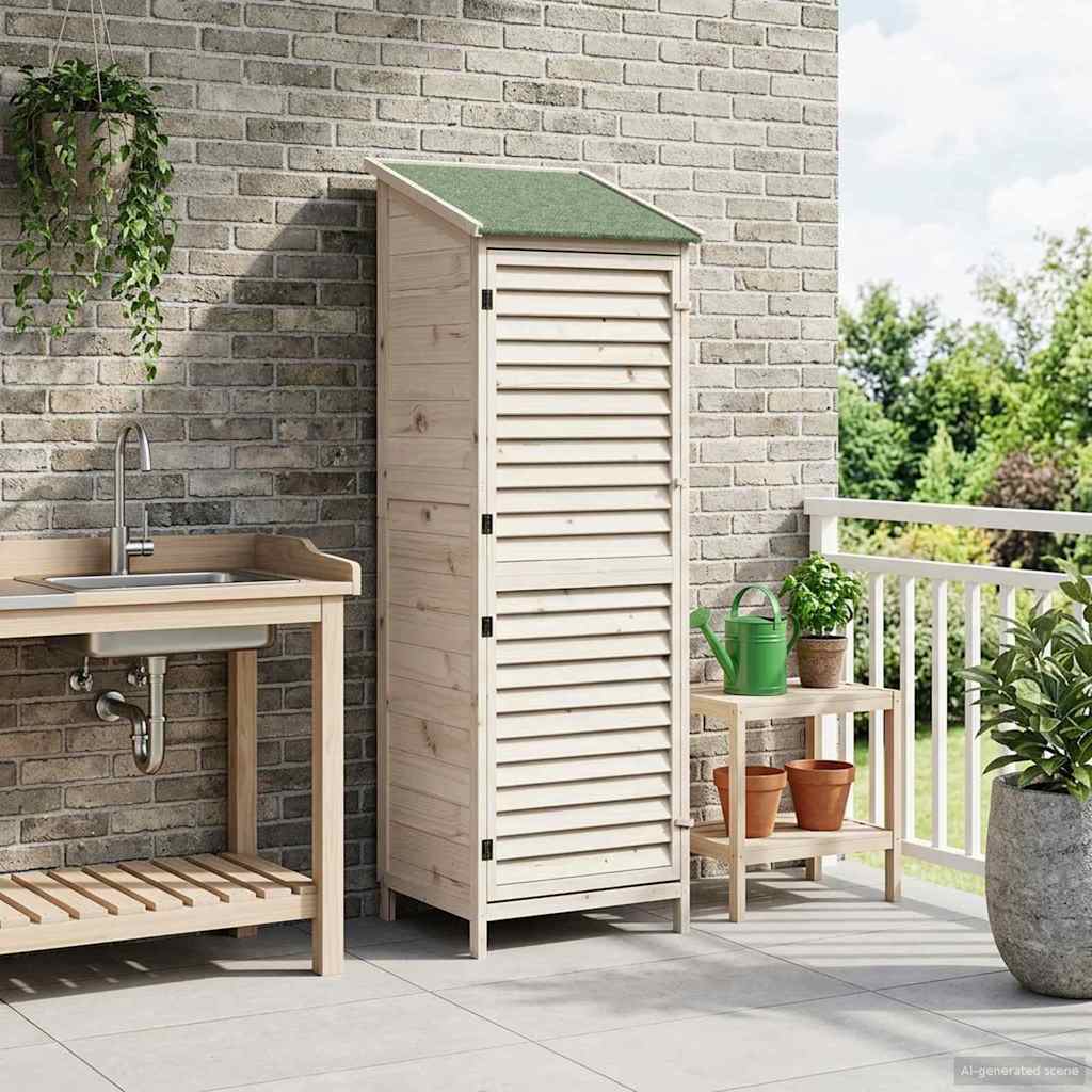 Sodo Sandėlys Balta 59 x 56 x 176 cm Kietasis pušinis medis Sodo Sandėlys Balta 59 x 56 x 176 cm Kietasis pušinis medis - Image 2