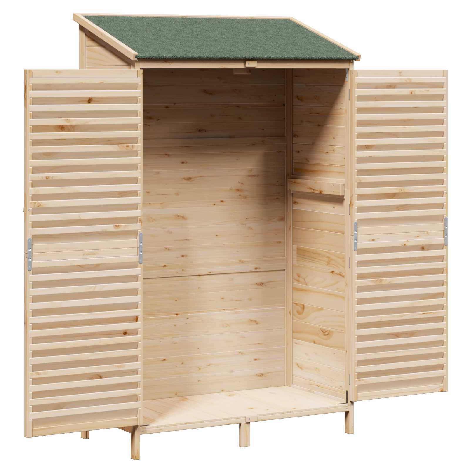 Sodo Sandėlys su stogu su saugykla Natūrali 106 x 56 x 176,5 cm Sodo Sandėlys su stogu su saugykla Natūrali 106 x 56 x 176,5 cm - Image 5