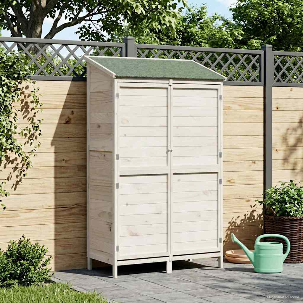 Sodo Sandėlys Balta 106 x 56 x 176,5 cm Kietasis pušinis medis Sodo Sandėlys Balta 106 x 56 x 176,5 cm Kietasis pušinis medis - Image 4