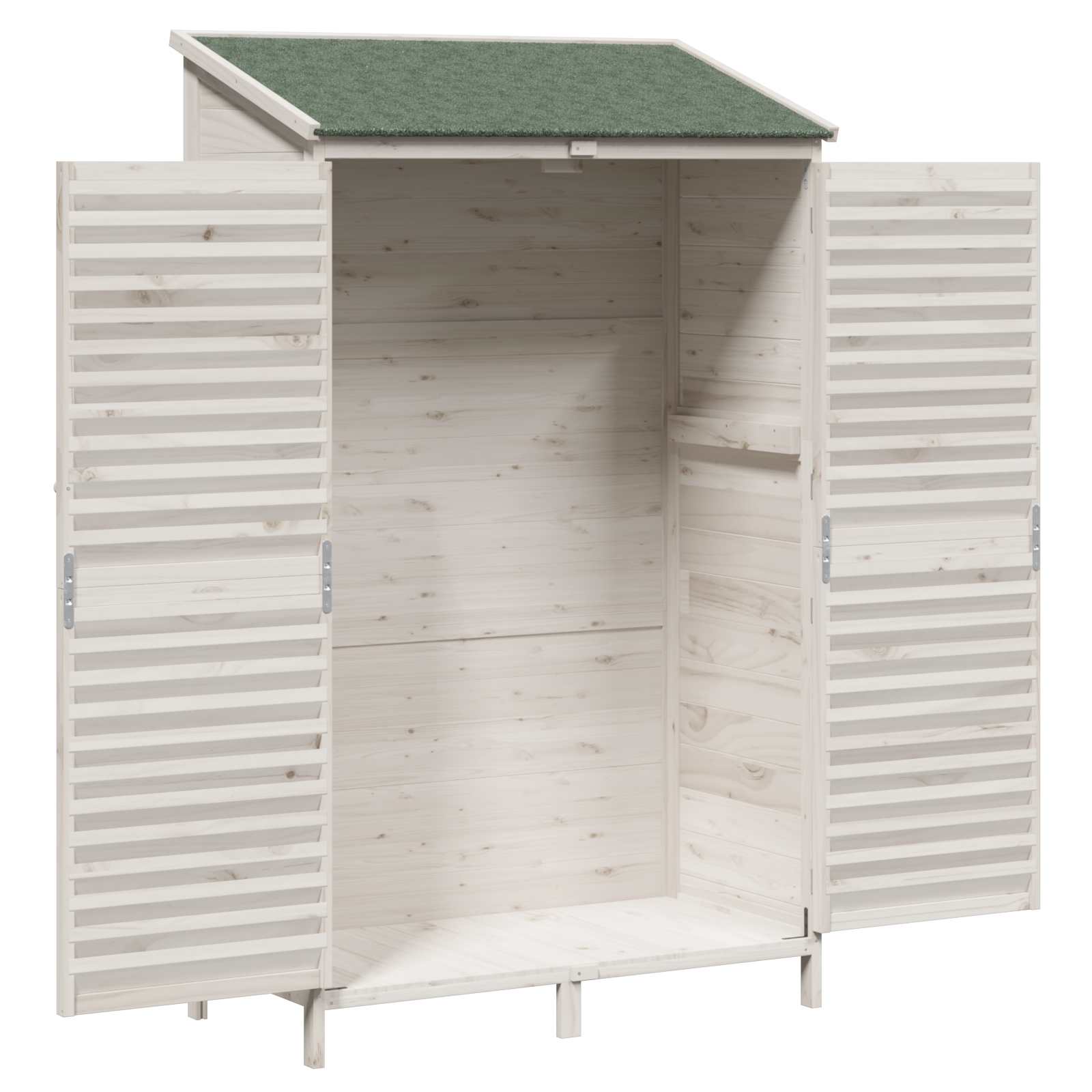 Sodo Sandėlys Balta 106 x 56 x 176,5 cm Kietasis pušinis medis Sodo Sandėlys Balta 106 x 56 x 176,5 cm Kietasis pušinis medis - Image 5
