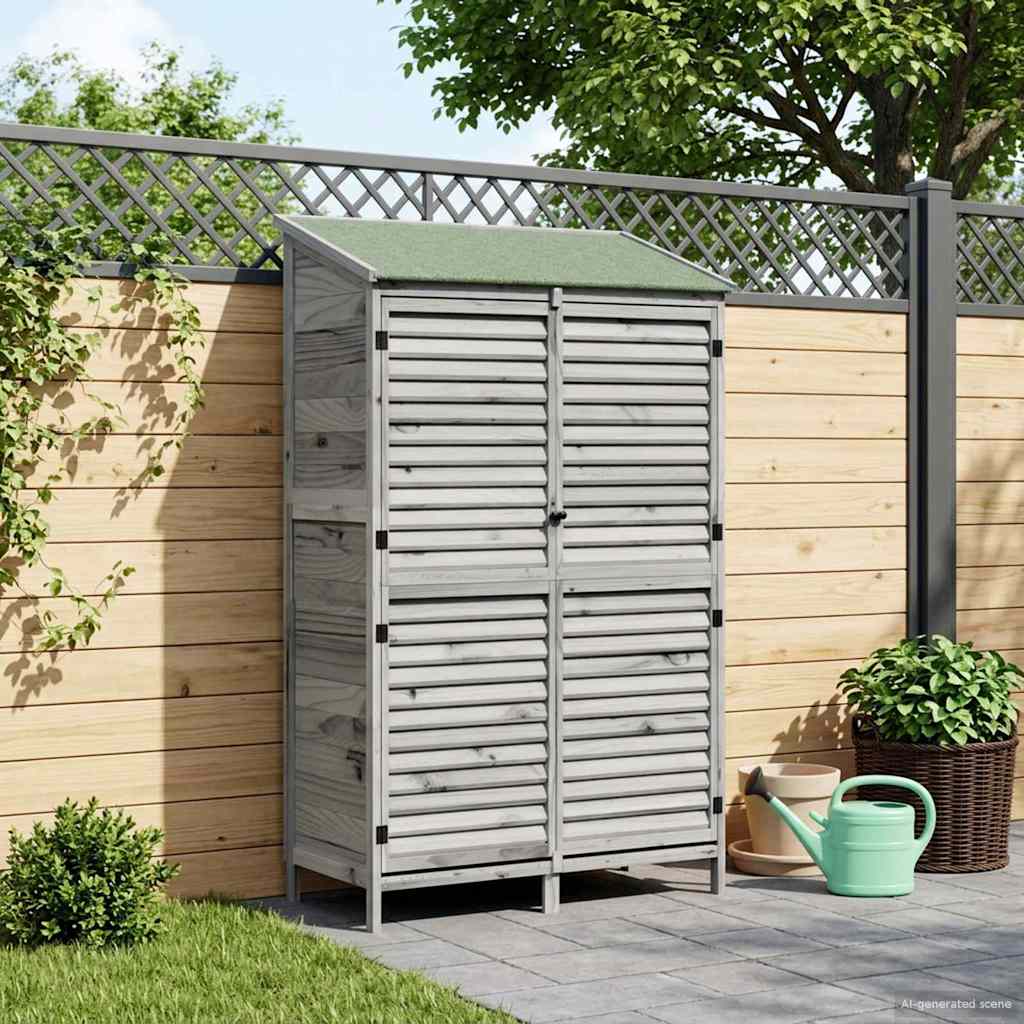 Sodo Sandėlys Pilka 106 x 56 x 176,5 cm Kietasis pušinis medis Sodo Sandėlys Pilka 106 x 56 x 176,5 cm Kietasis pušinis medis - Image 4