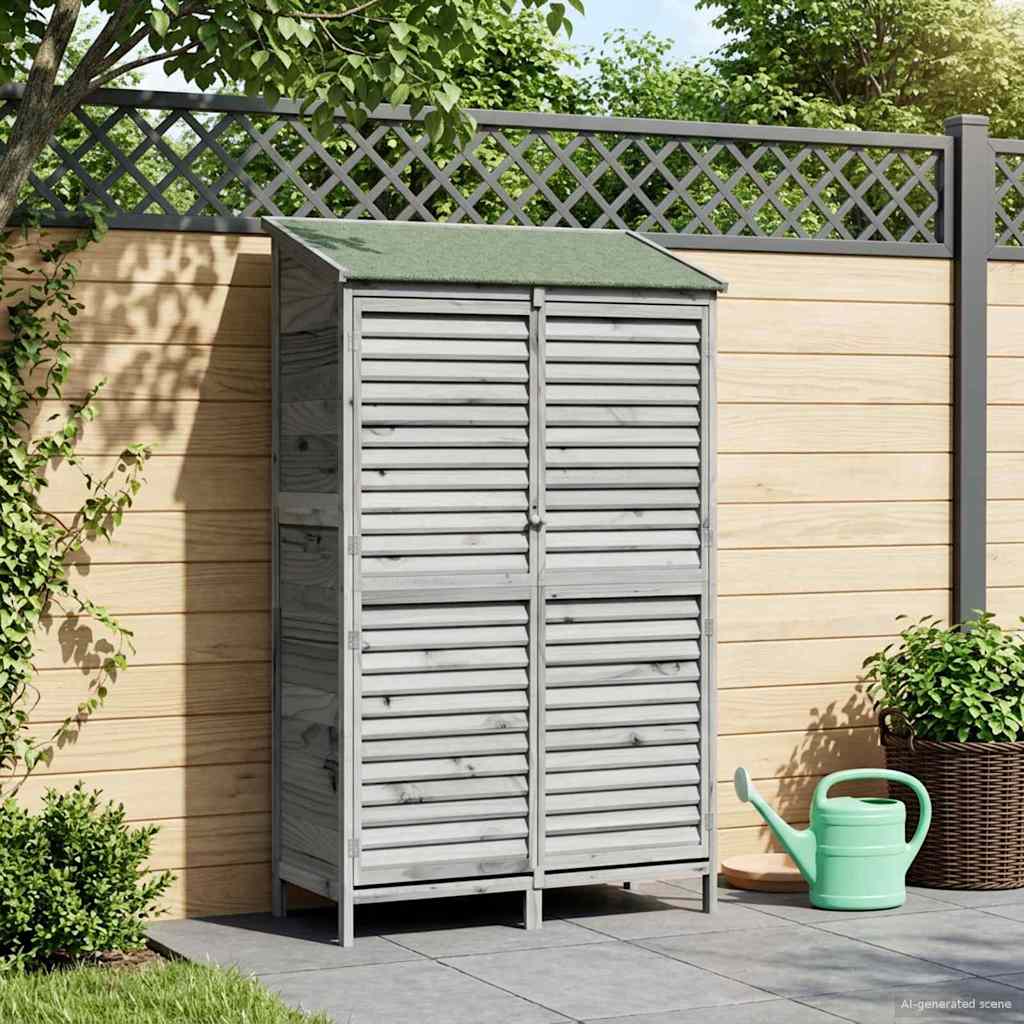 Sodo Sandėlys Pilka 106 x 56 x 176,5 cm Kietasis pušinis medis Sodo Sandėlys Pilka 106 x 56 x 176,5 cm Kietasis pušinis medis - Image 2