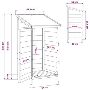 Sodo Sandėlys Balta 59,5 x 56 x 113,5 cm Kietasis pušinis medis