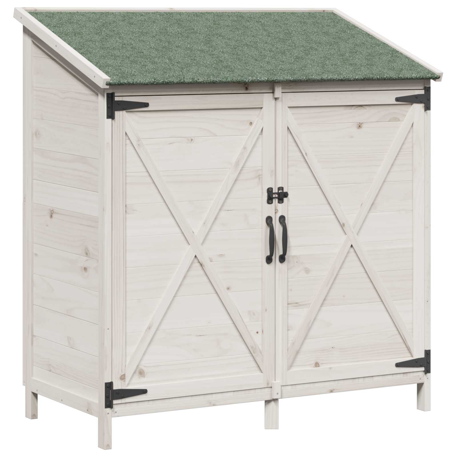 Sodo Sandėlys Balta 106 x 56 x 113,5 cm Kietasis pušinis medis Sodo Sandėlys Balta 106 x 56 x 113,5 cm Kietasis pušinis medis - Image 3