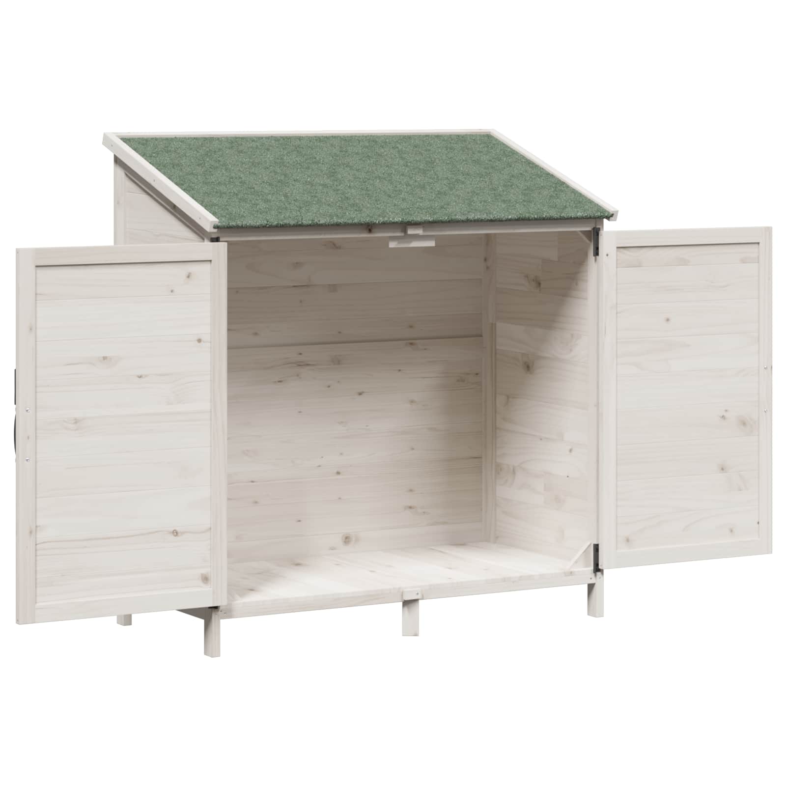 Sodo Sandėlys Balta 106 x 56 x 113,5 cm Kietasis pušinis medis Sodo Sandėlys Balta 106 x 56 x 113,5 cm Kietasis pušinis medis - Image 5