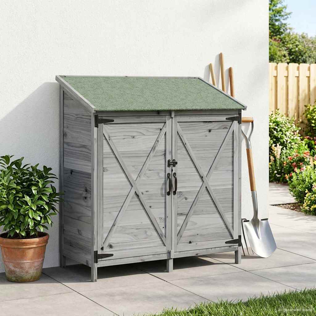 Sodo Sandėlys Pilka 106 x 56 x 113,5 cm Kietasis pušinis medis Sodo Sandėlys Pilka 106 x 56 x 113,5 cm Kietasis pušinis medis - Image 2
