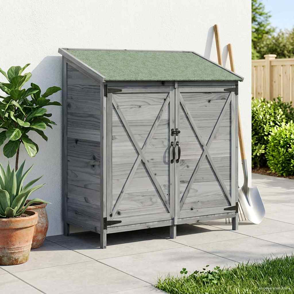 Sodo Sandėlys Pilka 106 x 56 x 113,5 cm Kietasis pušinis medis Sodo Sandėlys Pilka 106 x 56 x 113,5 cm Kietasis pušinis medis - Image 4