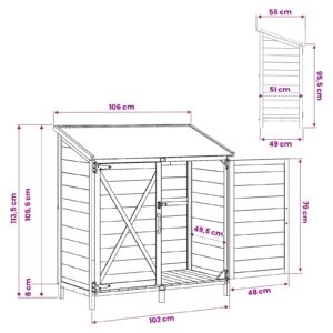 Sodo Sandėlys Pilka 106 x 56 x 113,5 cm Kietasis pušinis medis