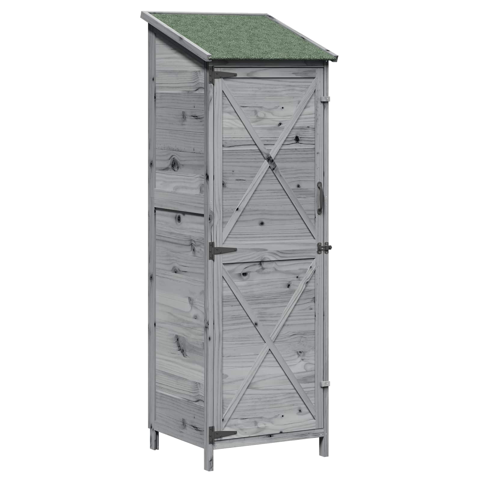 Sodo Sandėlys Pilka 59,5 x 56 x 176,5 cm Kietasis pušinis medis Sodo Sandėlys Pilka 59,5 x 56 x 176,5 cm Kietasis pušinis medis - Image 3