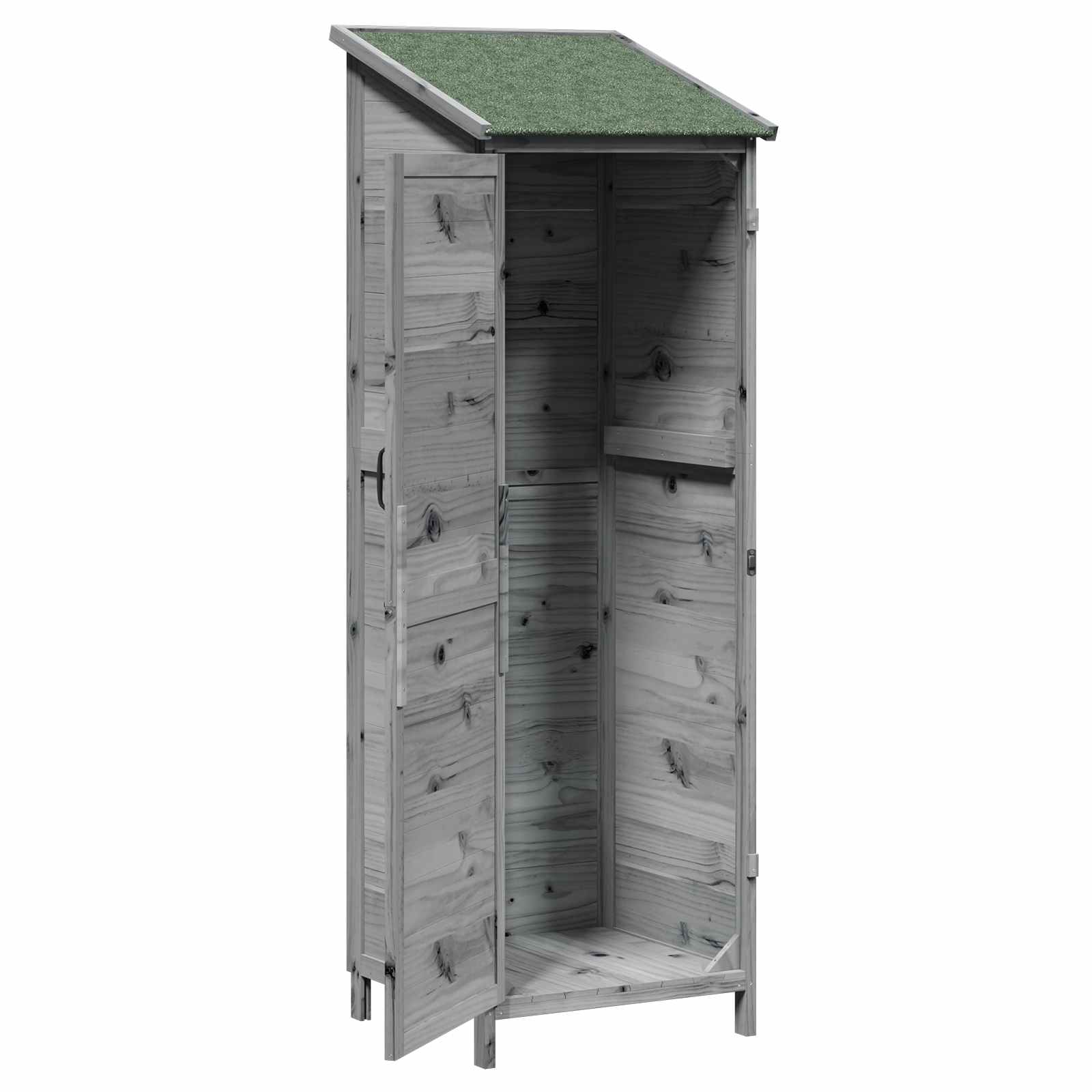 Sodo Sandėlys Pilka 59,5 x 56 x 176,5 cm Kietasis pušinis medis Sodo Sandėlys Pilka 59,5 x 56 x 176,5 cm Kietasis pušinis medis - Image 5