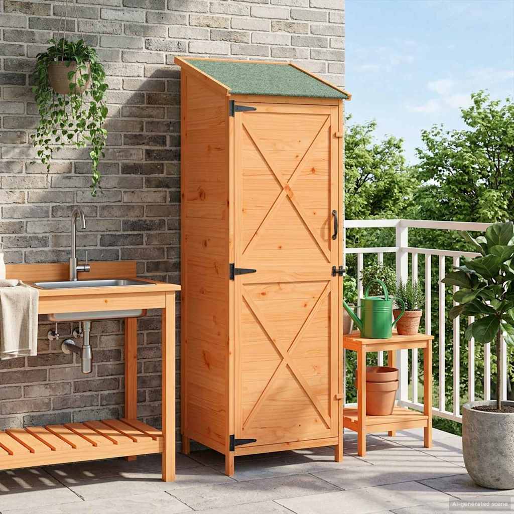 Sodo Sandėlys Ruda 59,5 x 56 x 176,5 cm Kietasis pušinis medis Sodo Sandėlys Ruda 59,5 x 56 x 176,5 cm Kietasis pušinis medis - Image 4