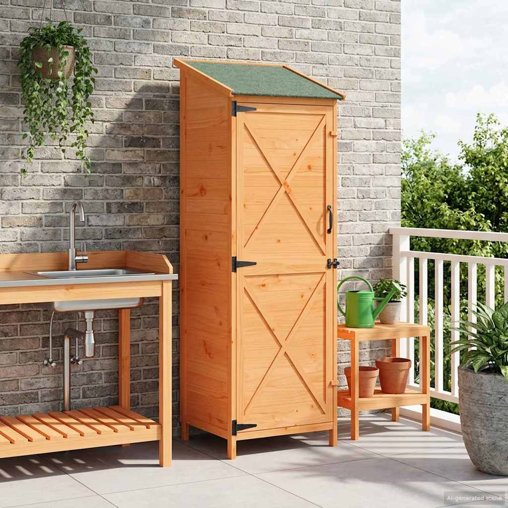 Sodo Sandėlys Ruda 59,5 x 56 x 176,5 cm Kietasis pušinis medis Sodo Sandėlys Ruda 59,5 x 56 x 176,5 cm Kietasis pušinis medis - Image 2