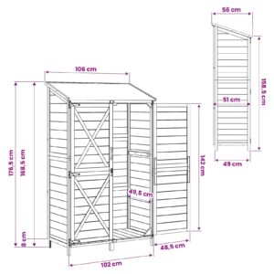 Sodo Sandėlys Balta 106 x 56 x 176,5 cm Kietasis pušinis medis