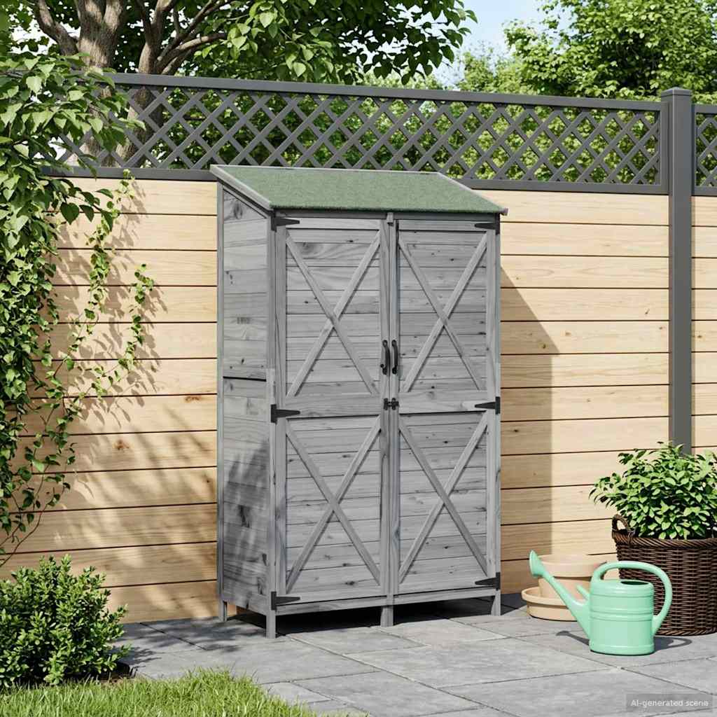 Sodo Sandėlys Pilka 106 x 56 x 176,5 cm Kietasis pušinis medis Sodo Sandėlys Pilka 106 x 56 x 176,5 cm Kietasis pušinis medis - Image 2