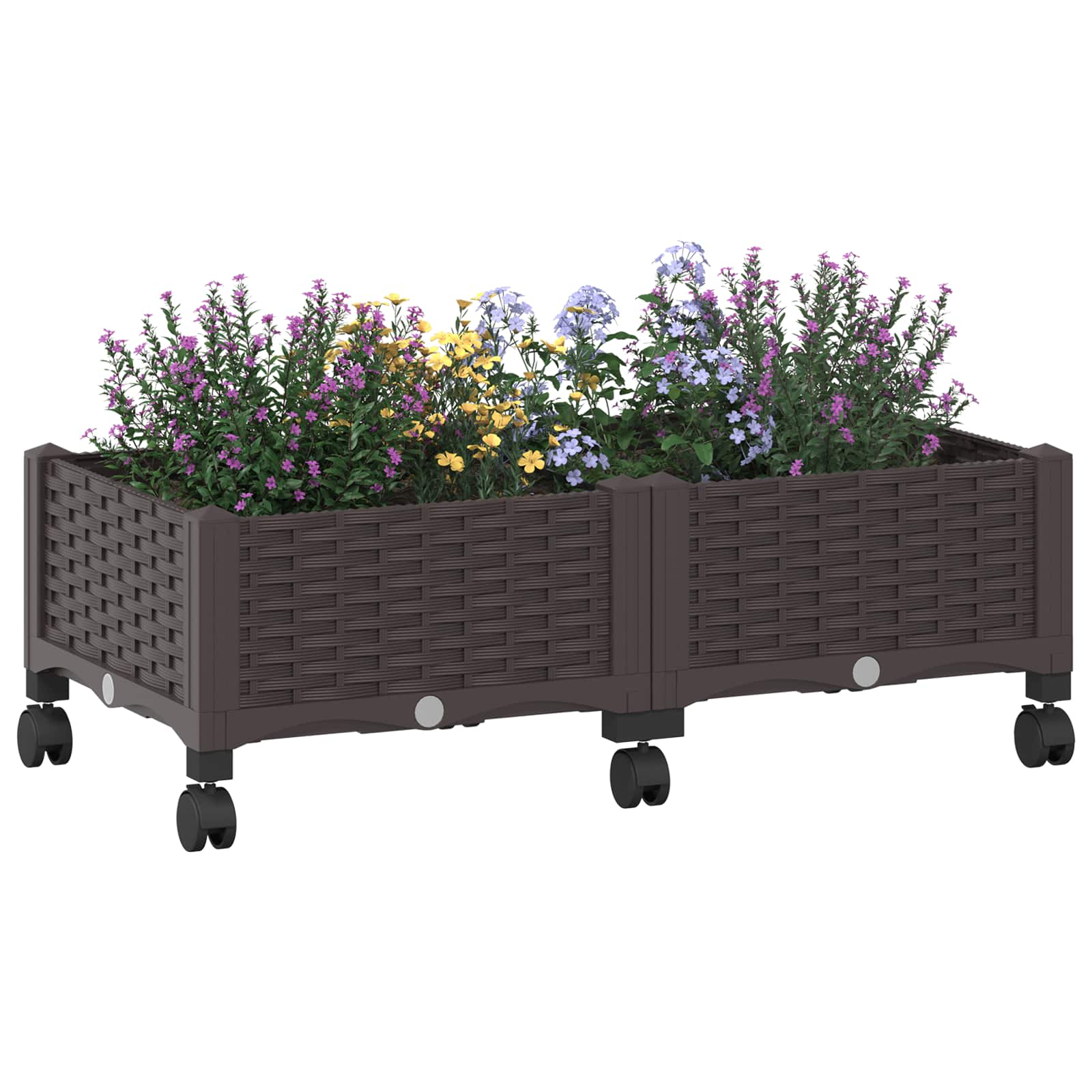 Sodo puodynė su ratukais Ruda 80 x 40 x 29 cm PP Sodo puodynė su ratukais Ruda 80 x 40 x 29 cm PP - Image 4