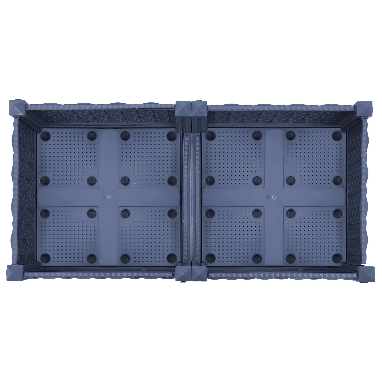 Sodo puodynė su ratukais Mėlyna Pilka 80 x 40 x 33 cm PP Sodo puodynė su ratukais Mėlyna Pilka 80 x 40 x 33 cm PP - Image 6