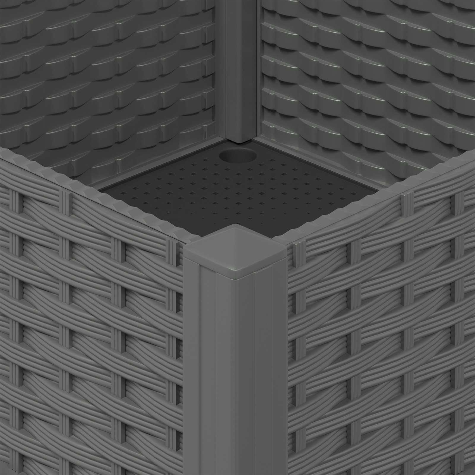 Sodo puodynė su ratukais Šviesiai pilka 80 x 40 x 33 cm PP Sodo puodynė su ratukais Šviesiai pilka 80 x 40 x 33 cm PP - Image 7