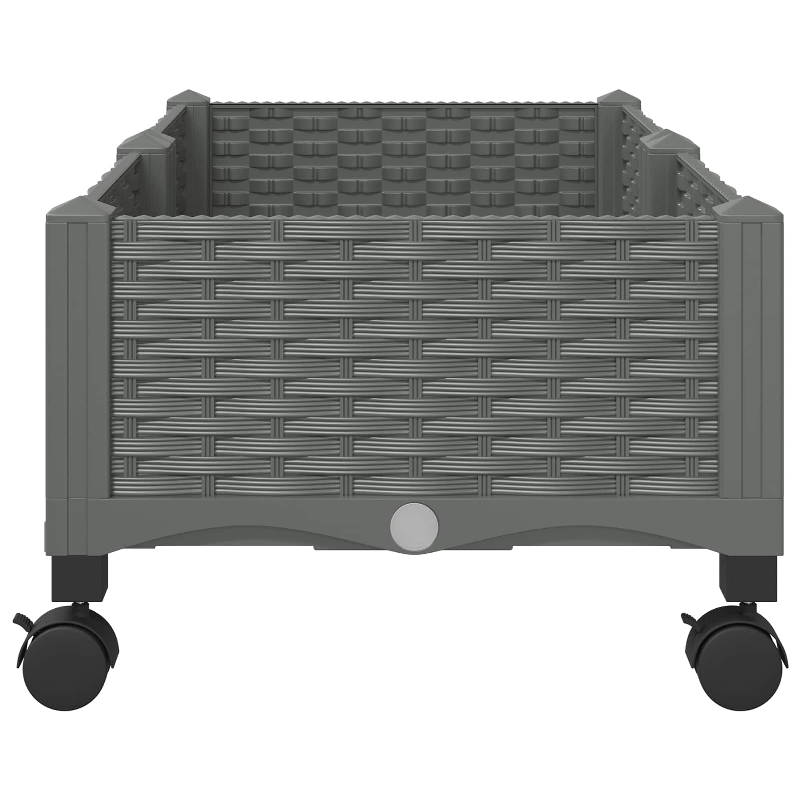 Sodo puodynė su ratukais Šviesiai pilka 80 x 40 x 33 cm PP Sodo puodynė su ratukais Šviesiai pilka 80 x 40 x 33 cm PP - Image 5