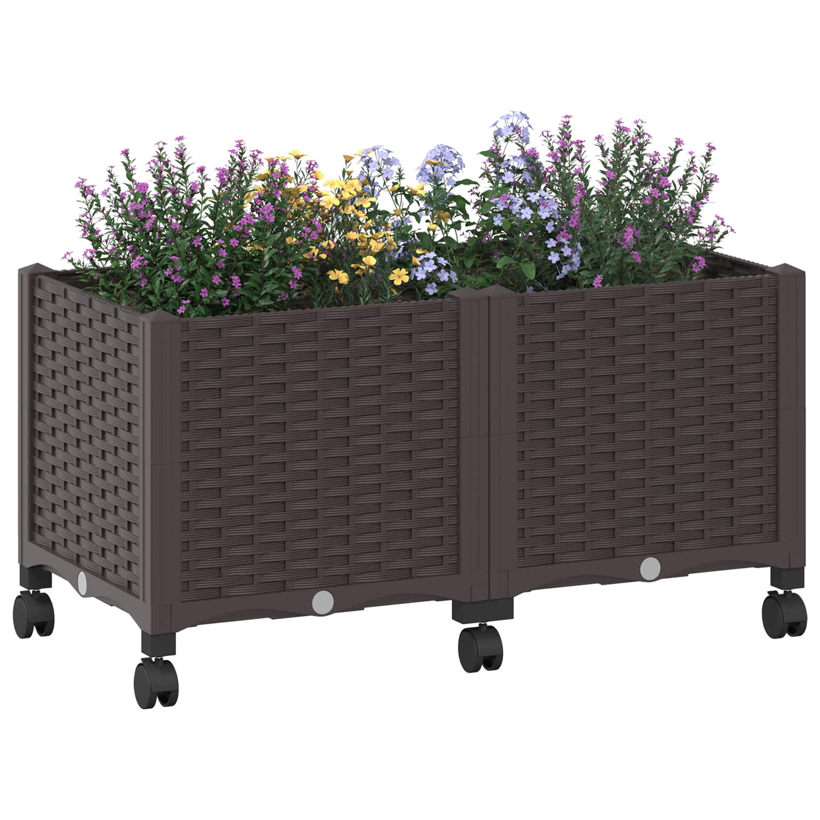 Sodo puodynė su ratukais Ruda 80 x 40 x 44 cm PP Sodo puodynė su ratukais Ruda 80 x 40 x 44 cm PP - Image 4