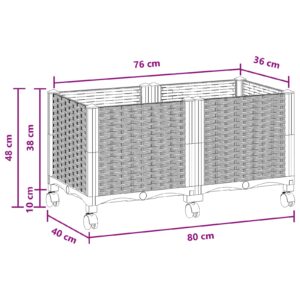 Sodo puodynė su ratukais Juoda 80 x 40 x 44 cm PP