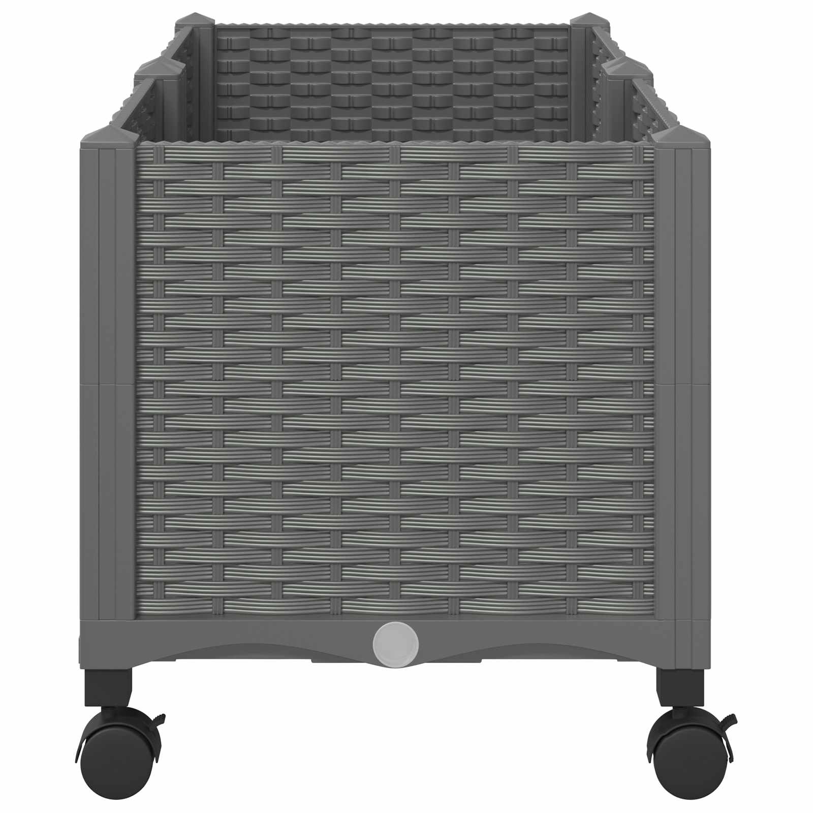 Sodo puodynė su ratukais Šviesiai pilka 80 x 40 x 48 cm PP Sodo puodynė su ratukais Šviesiai pilka 80 x 40 x 48 cm PP - Image 5