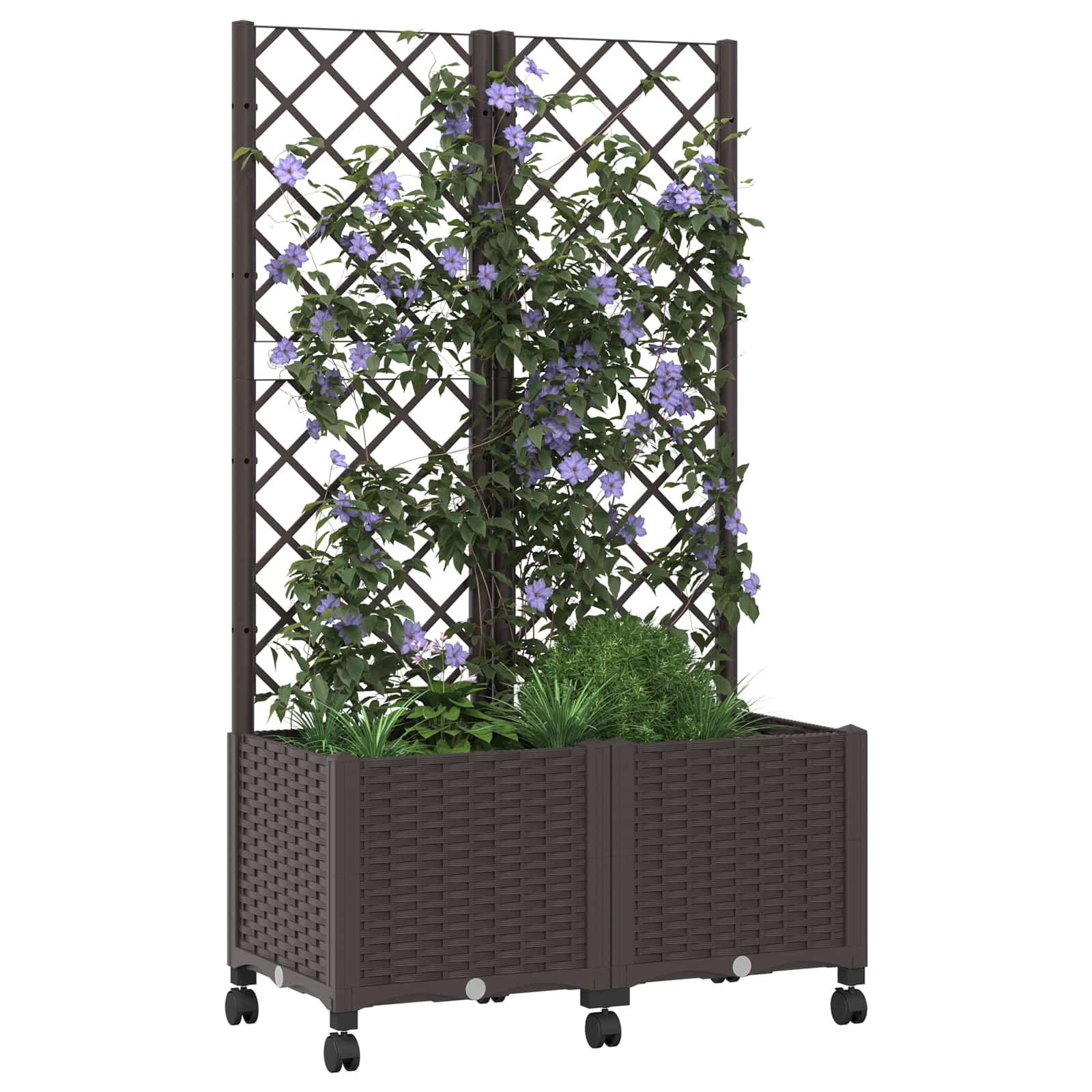 Sodo vazonas su treliu ir ratais Ruda 80 x 40 x 146 cm PP Sodo vazonas su treliu ir ratais Ruda 80 x 40 x 146 cm PP - Image 4