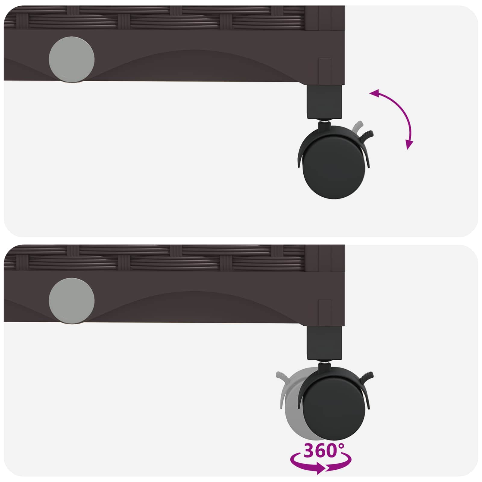 Sodo vazonas su šiltnamio dangčiu ir ratais 2 vnt. Ruda PP Sodo vazonas su šiltnamio dangčiu ir ratais 2 vnt. Ruda PP - Image 8