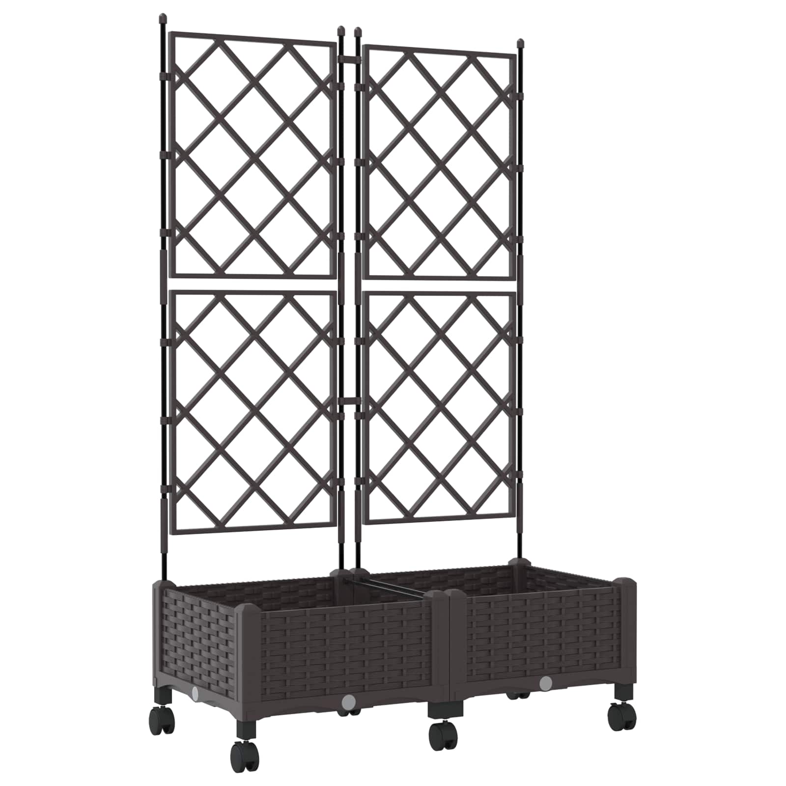 Sodo vazonas su treliu ir ratais 2 vnt. Ruda 80 x 40 x 131,5 cm Sodo vazonas su treliu ir ratais 2 vnt. Ruda 80 x 40 x 131,5 cm - Image 3