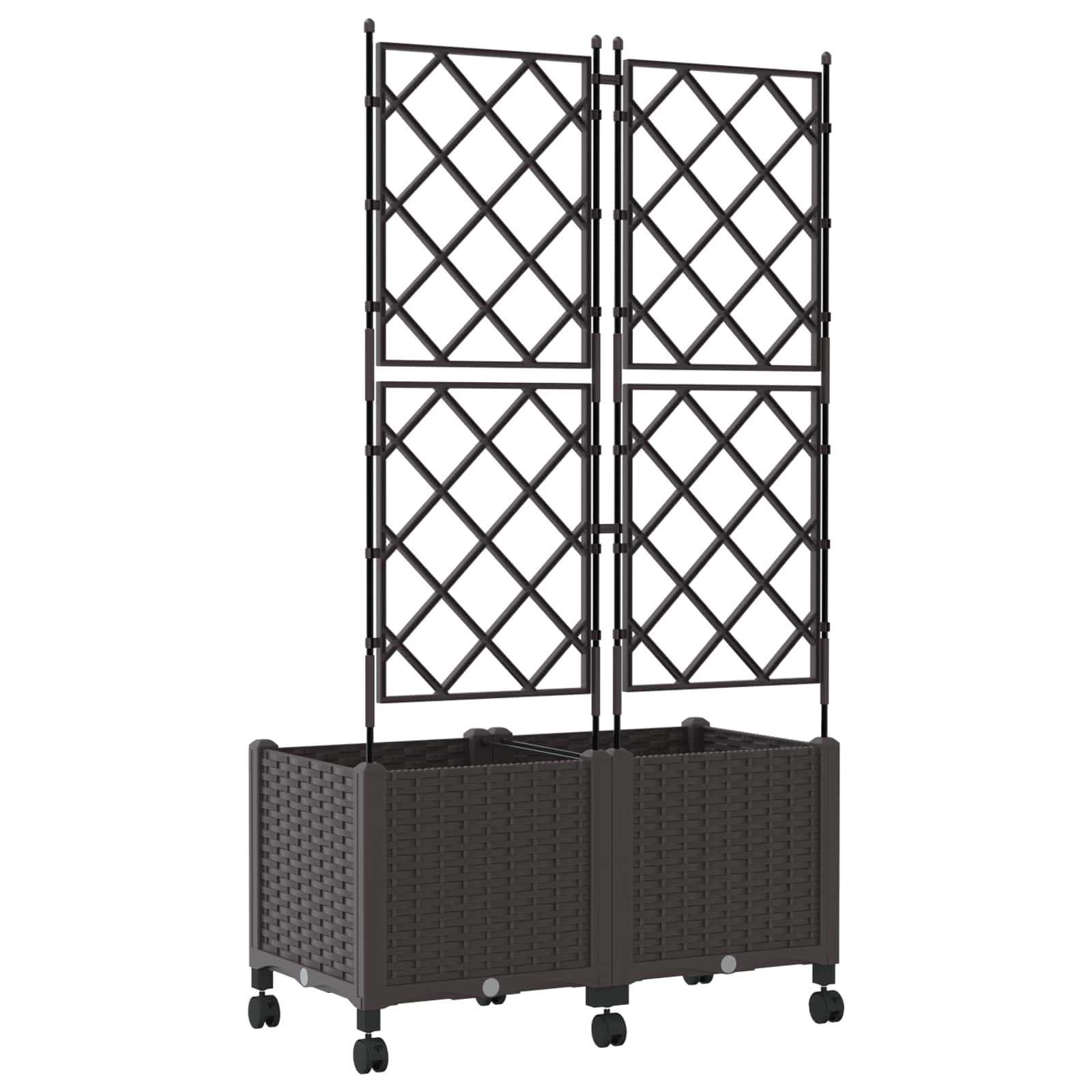 Sodo vazonas su treliu ir ratais 2 vnt. Ruda 80 x 40 x 149 cm Sodo vazonas su treliu ir ratais 2 vnt. Ruda 80 x 40 x 149 cm - Image 5