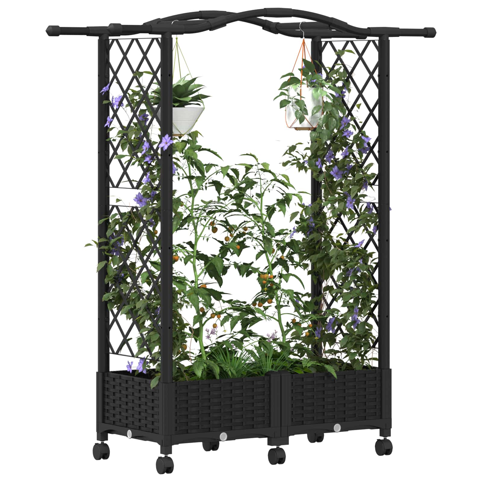 Pakeltas lovas su trelėmis ir stogu Juoda 124 x 40 x 129 cm PP Pakeltas lovas su trelėmis ir stogu Juoda 124 x 40 x 129 cm PP - Image 4